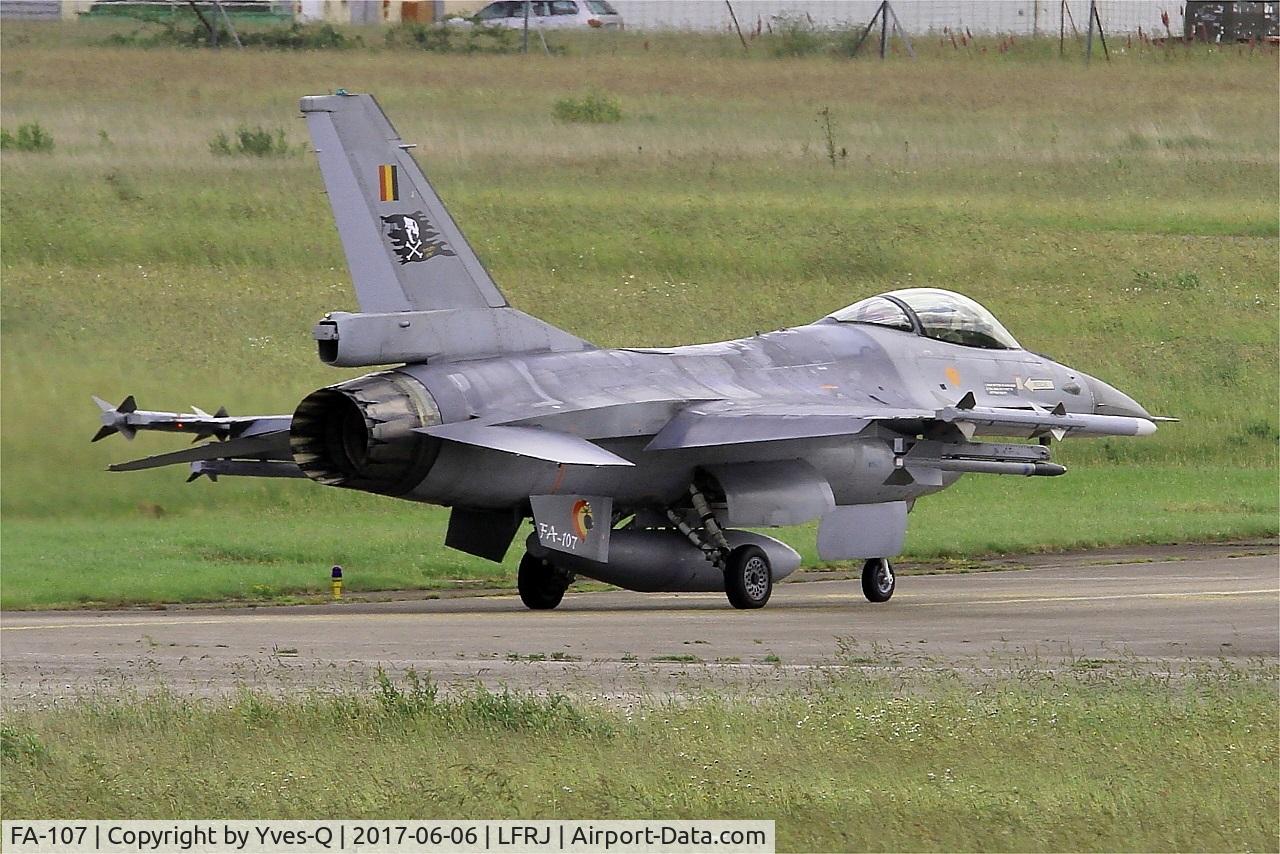 FA-107, 1980 SABCA F-16AM Fighting Falcon C/N 6H-107, SABCA F-16AM Fighting Falcon, Taxiing to flight line, Landivisiau Naval Air Base (LFRJ) Tiger Meet 2017