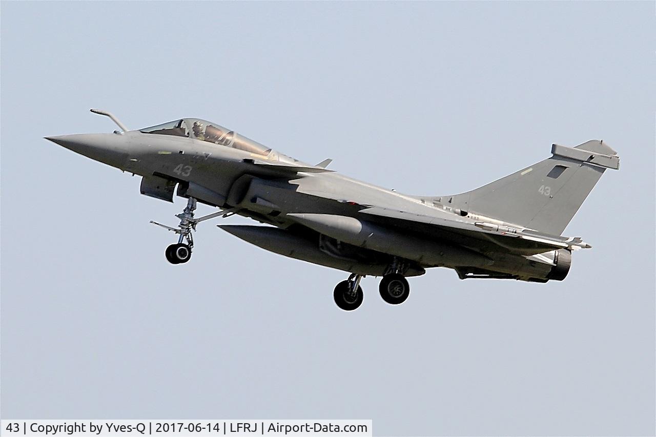 43, 2015 Dassault Rafale M C/N 43, Dassault Rafale M, Take off rwy 26, Landivisiau naval air base (LFRJ) Tiger Meet 2017
