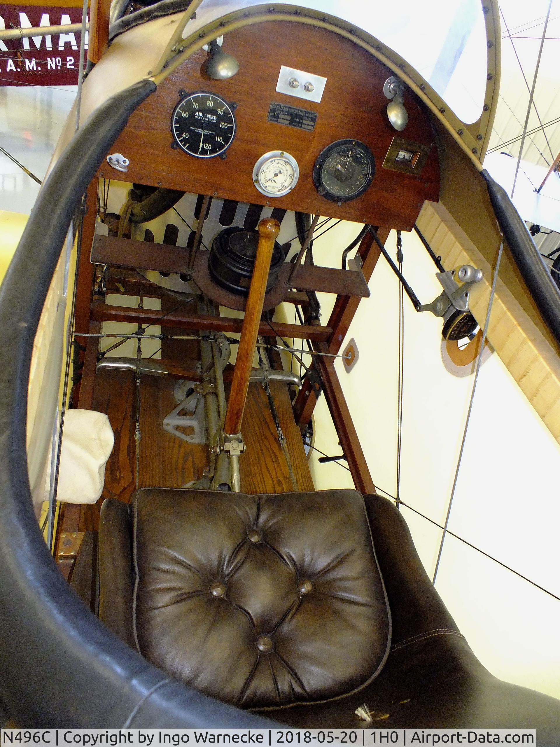 N496C, 1917 Curtiss (Canadian Aeroplane/McDaniels) JN4CAN C/N 496, Curtiss (Canadian Aeroplanes Ltd. / McDaniels) JN-4C Canuck at the Aircraft Restoration Museum at Creve Coeur airfield, Maryland Heights MO  #c