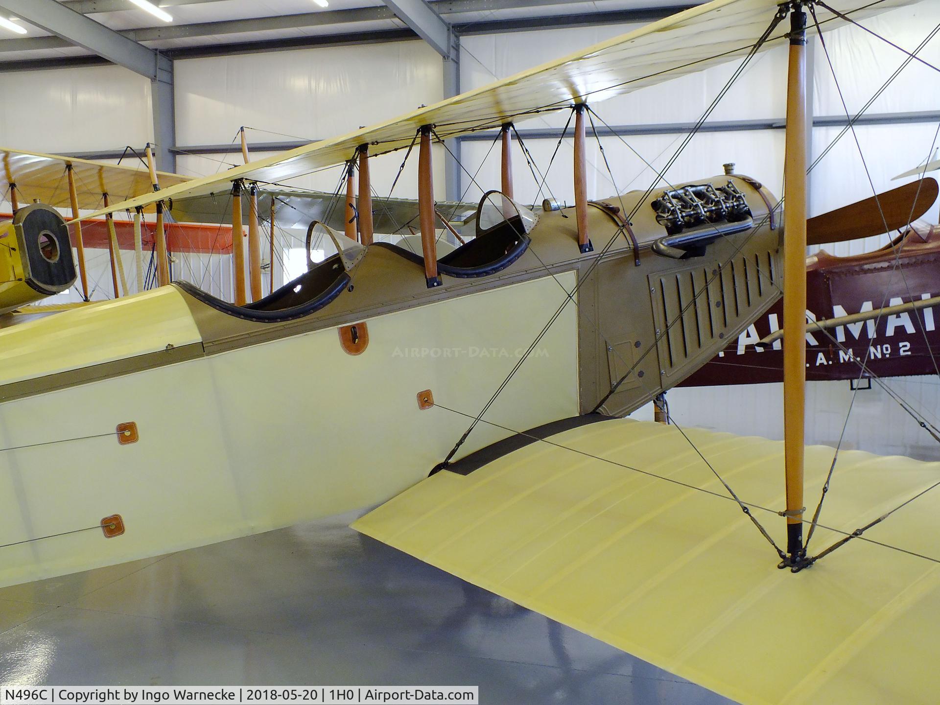 N496C, 1917 Curtiss (Canadian Aeroplane/McDaniels) JN4CAN C/N 496, Curtiss (Canadian Aeroplanes Ltd. / McDaniels) JN-4C Canuck at the Aircraft Restoration Museum at Creve Coeur airfield, Maryland Heights MO