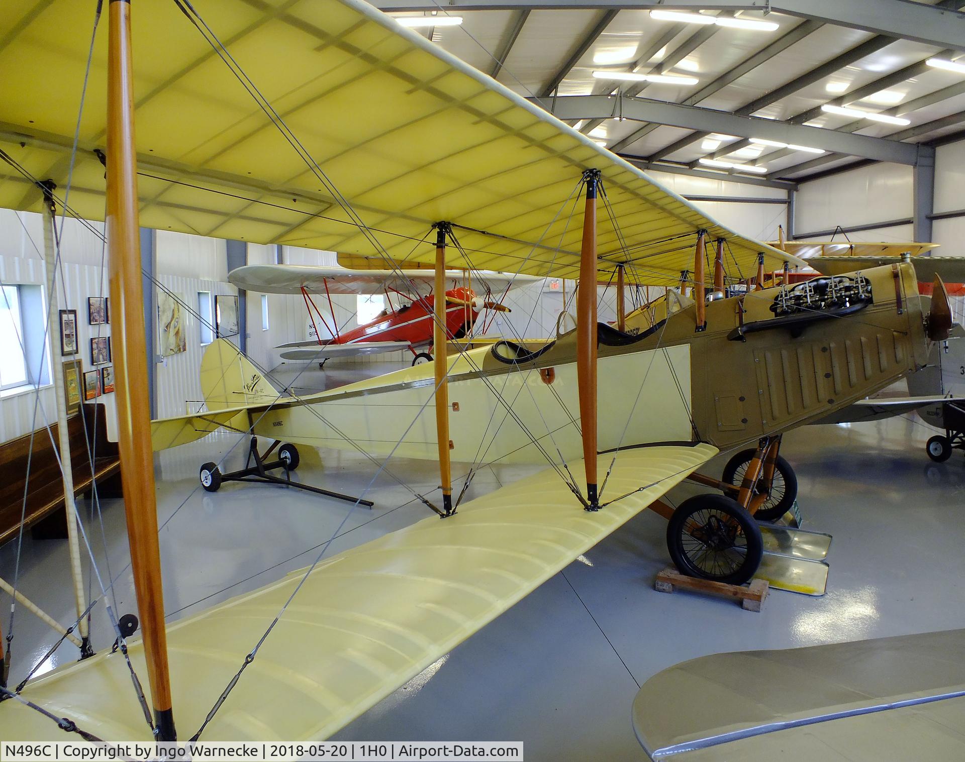 N496C, 1917 Curtiss (Canadian Aeroplane/McDaniels) JN4CAN C/N 496, Curtiss (Canadian Aeroplanes Ltd. / McDaniels) JN-4C Canuck at the Aircraft Restoration Museum at Creve Coeur airfield, Maryland Heights MO