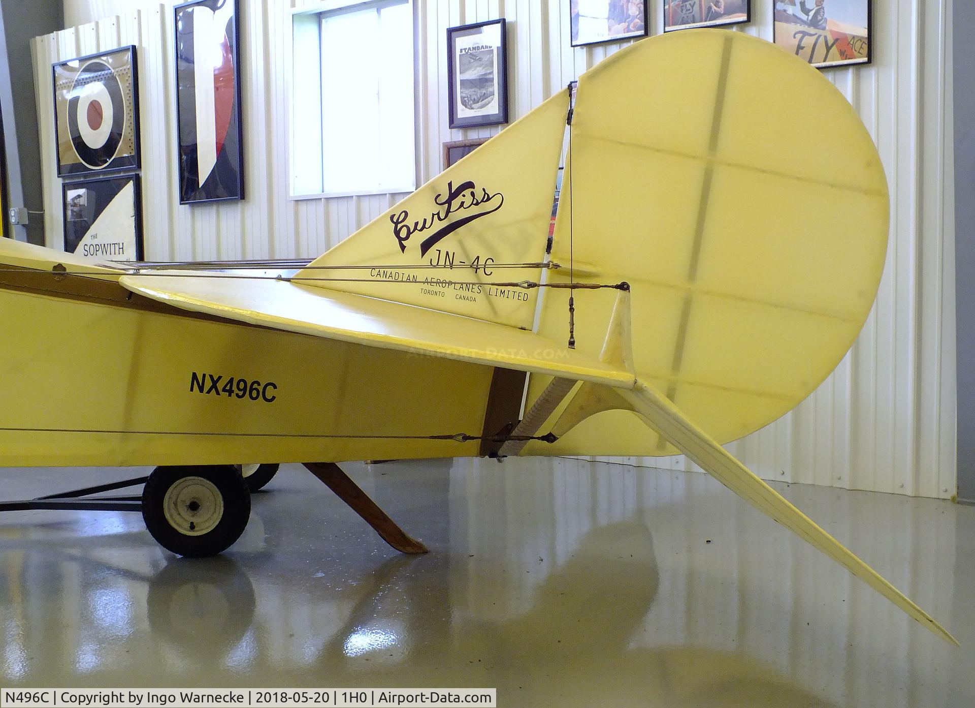 N496C, 1917 Curtiss (Canadian Aeroplane/McDaniels) JN4CAN C/N 496, Curtiss (Canadian Aeroplanes Ltd. / McDaniels) JN-4C Canuck at the Aircraft Restoration Museum at Creve Coeur airfield, Maryland Heights MO