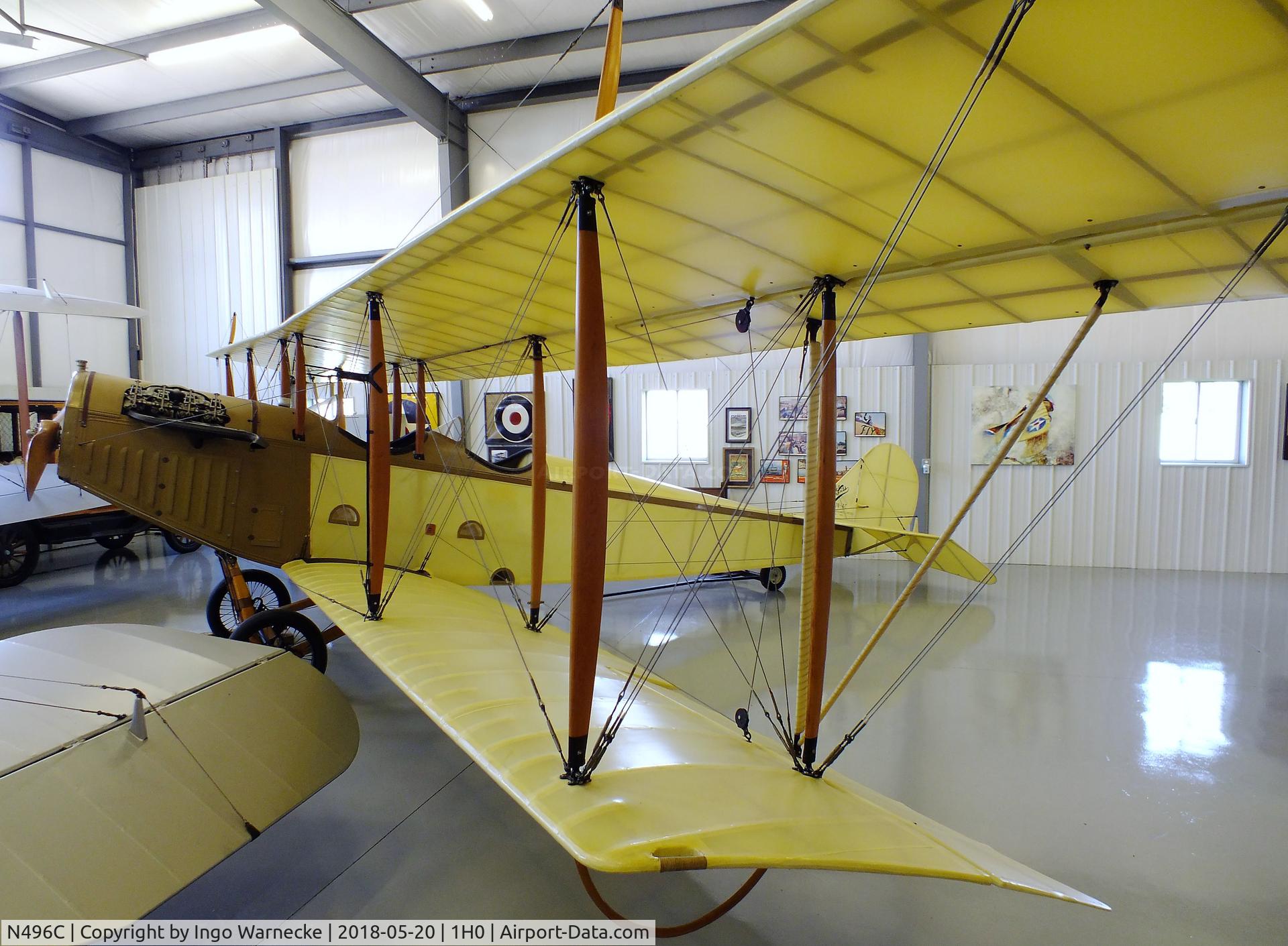 N496C, 1917 Curtiss (Canadian Aeroplane/McDaniels) JN4CAN C/N 496, Curtiss (Canadian Aeroplanes Ltd. / McDaniels) JN-4C Canuck at the Aircraft Restoration Museum at Creve Coeur airfield, Maryland Heights MO