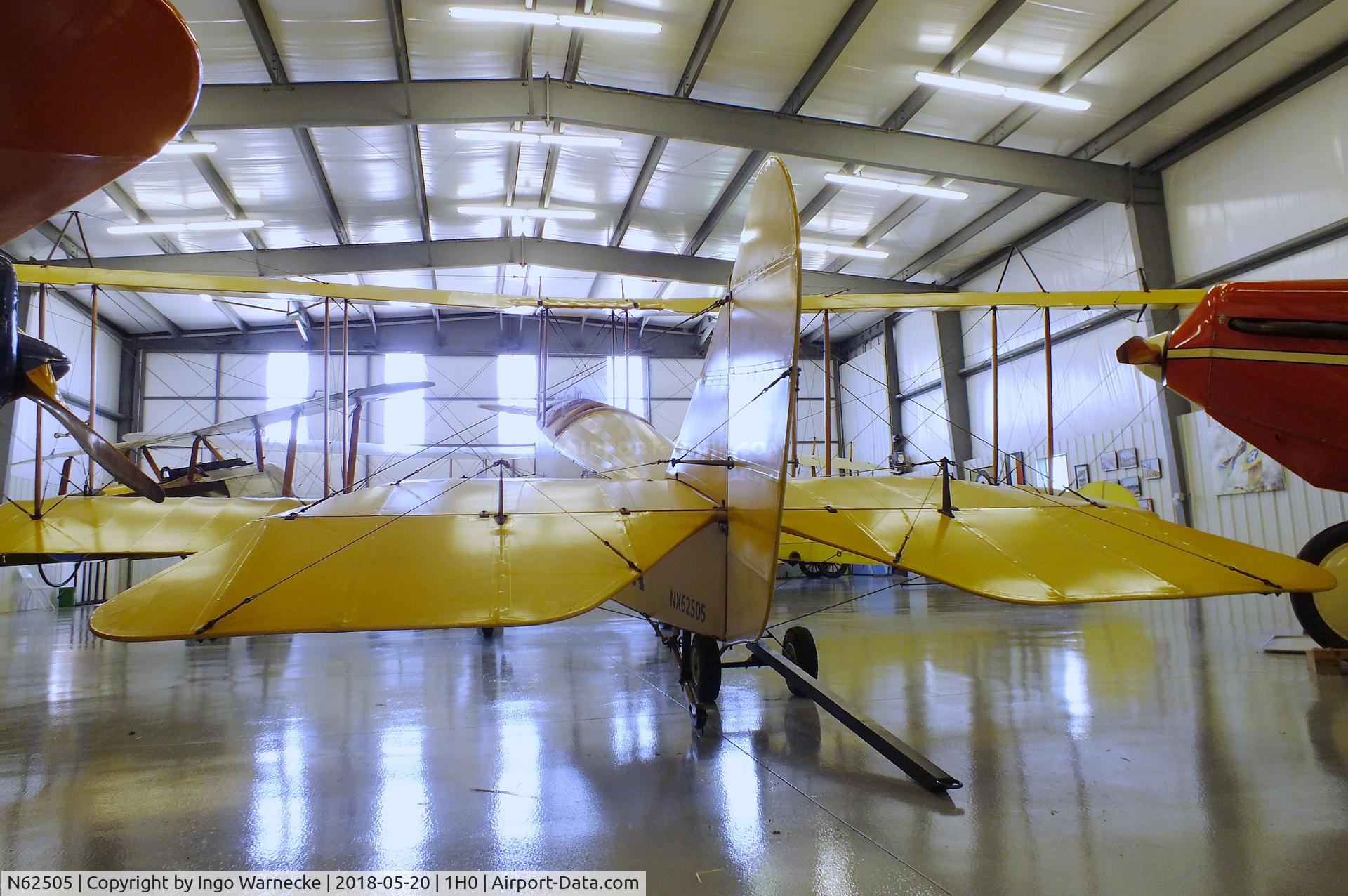 N62505, Folsom J-1 STANDARD C/N T-4595, Standard (Folsom) J-1 (minus engine/propeller) as used in the movie 'The Great Waldo Pepper' at the Aircraft Restoration Museum at Creve Coeur airfield, Maryland Heights MO