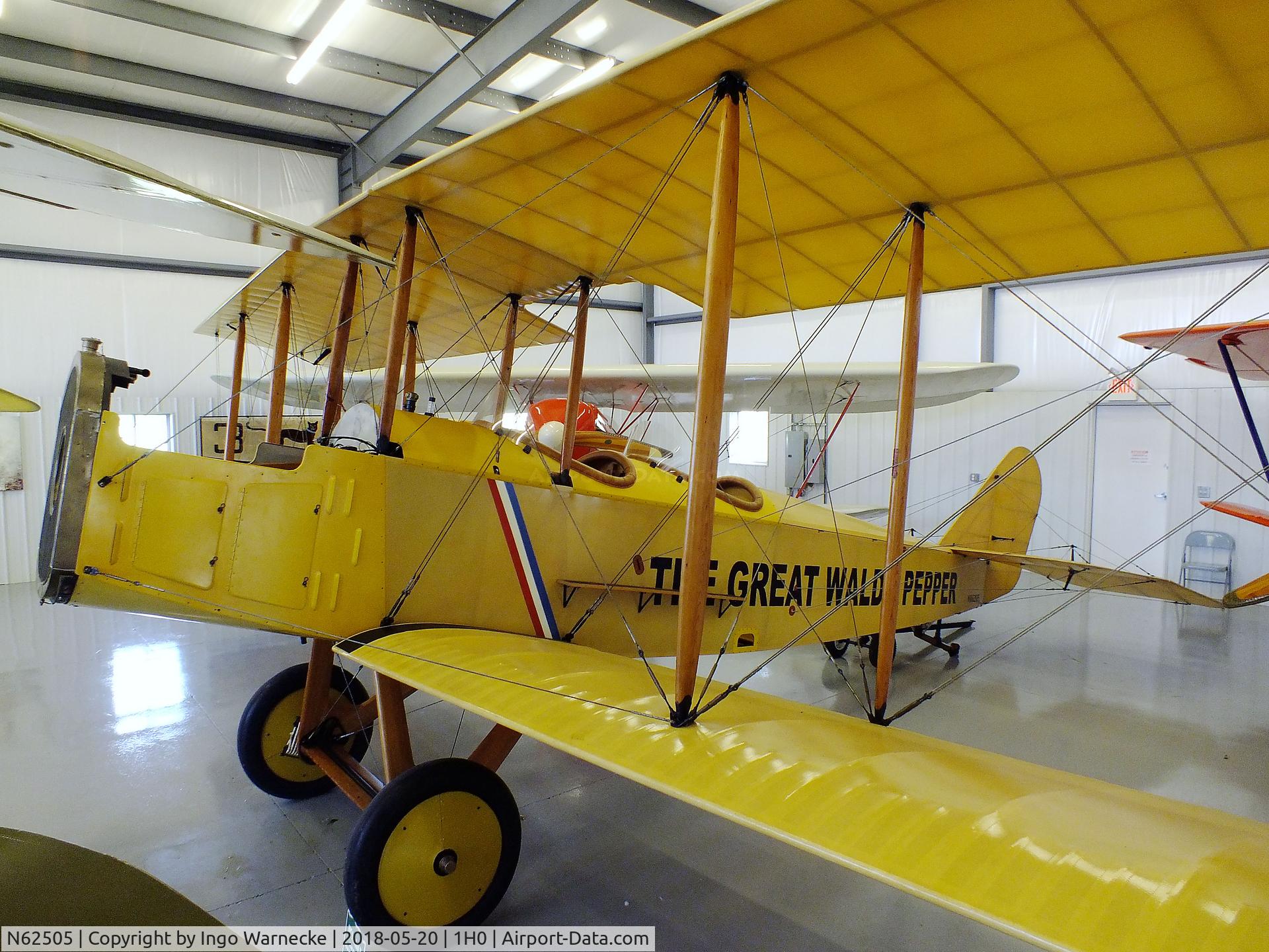 N62505, Folsom J-1 STANDARD C/N T-4595, Standard (Folsom) J-1 (minus engine/propeller) as used in the movie 'The Great Waldo Pepper' at the Aircraft Restoration Museum at Creve Coeur airfield, Maryland Heights MO