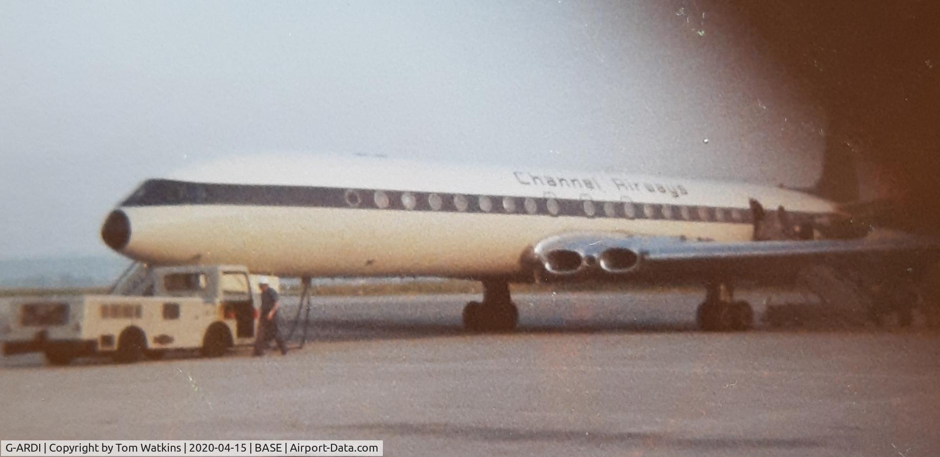 G-ARDI, 1960 De Havilland DH.106 Comet 4B C/N 6447, G-ARDI photographed at Basel airport 12th of June 1970. Apologies for the thumb