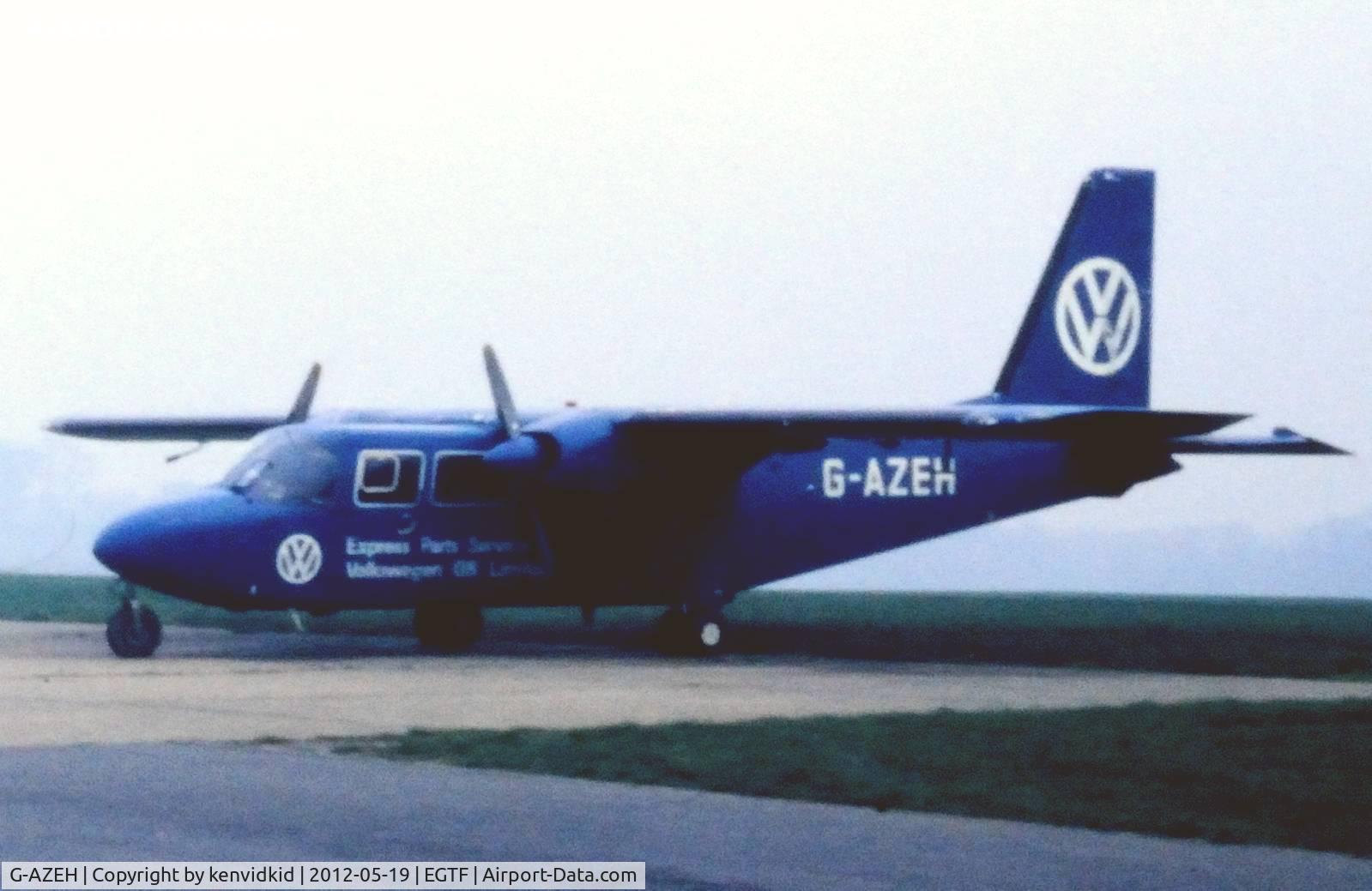 G-AZEH, 1970 Britten-Norman BN-2A-2 Islander C/N 289, At Fairoaks in the mid 1970's.
Copied from slide.