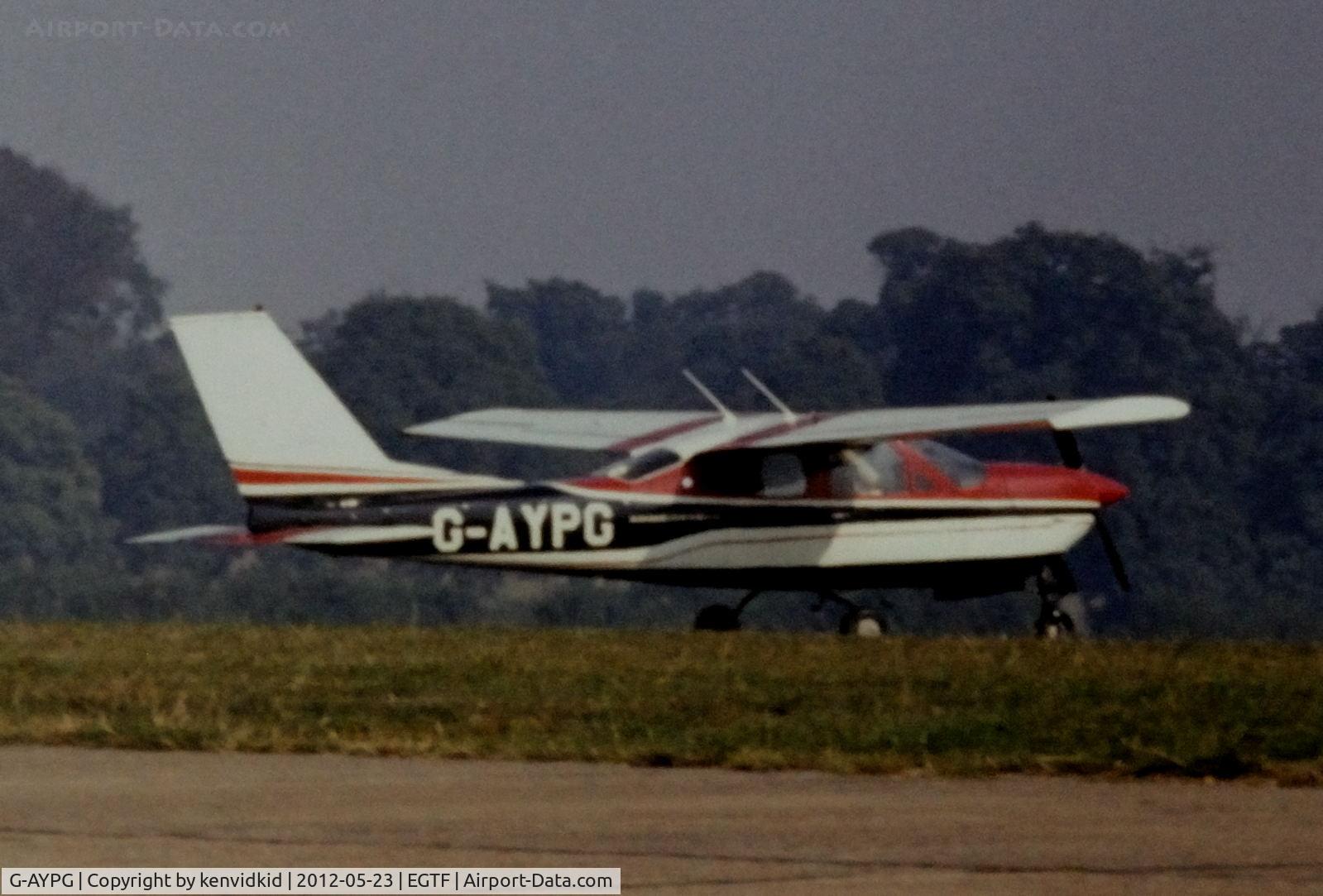 G-AYPG, 1971 Reims F177RG Cardinal RG C/N 0007, At Fairoaks in the mid 1970's.
Copied from slide.