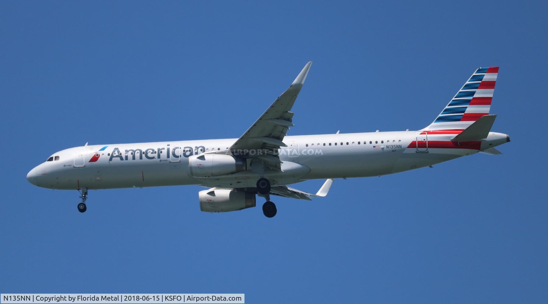 N135NN, 2015 Airbus A321-231 C/N 6520, SFO 2018