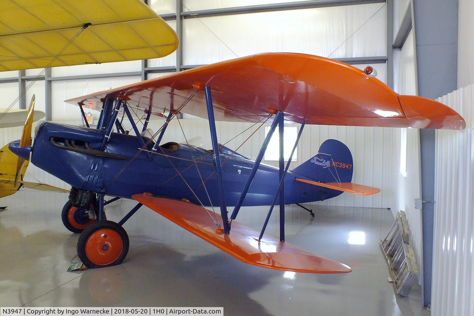 N3947, 1928 Travel Air 3000 C/N 321, Travel Air 3000 at the Aircraft Restoration Museum at Creve Coeur airfield, Maryland Heights MO