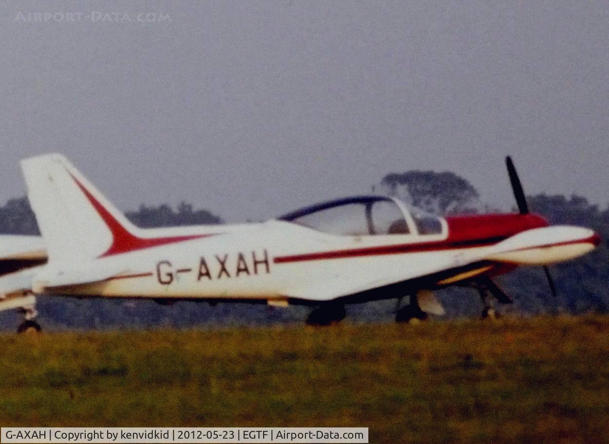 G-AXAH, 1967 SIAI-Marchetti SF-260 C/N 103, At Fairoaks in the mid 1970's.
Copied from slide.