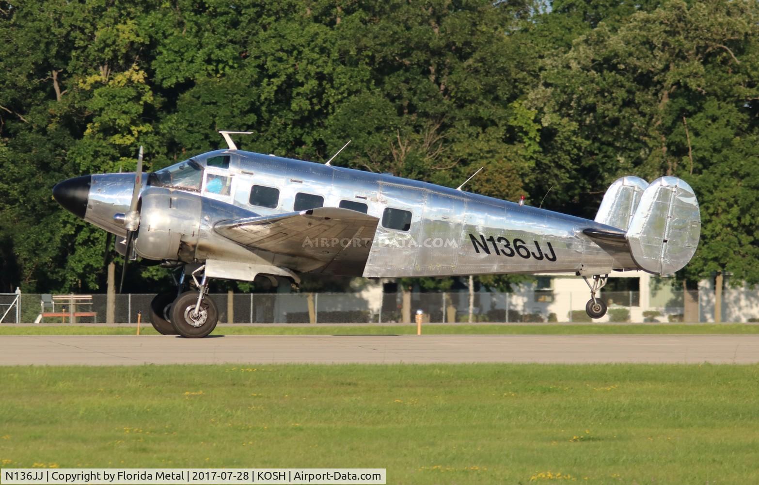 N136JJ, 1957 Beech E18S C/N BA-318, OSH 2017