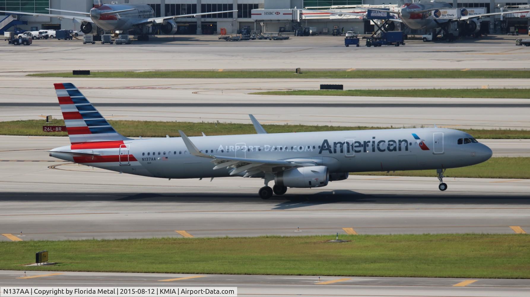 N137AA, 2015 Airbus A321-231 C/N 6647, MIA 2015