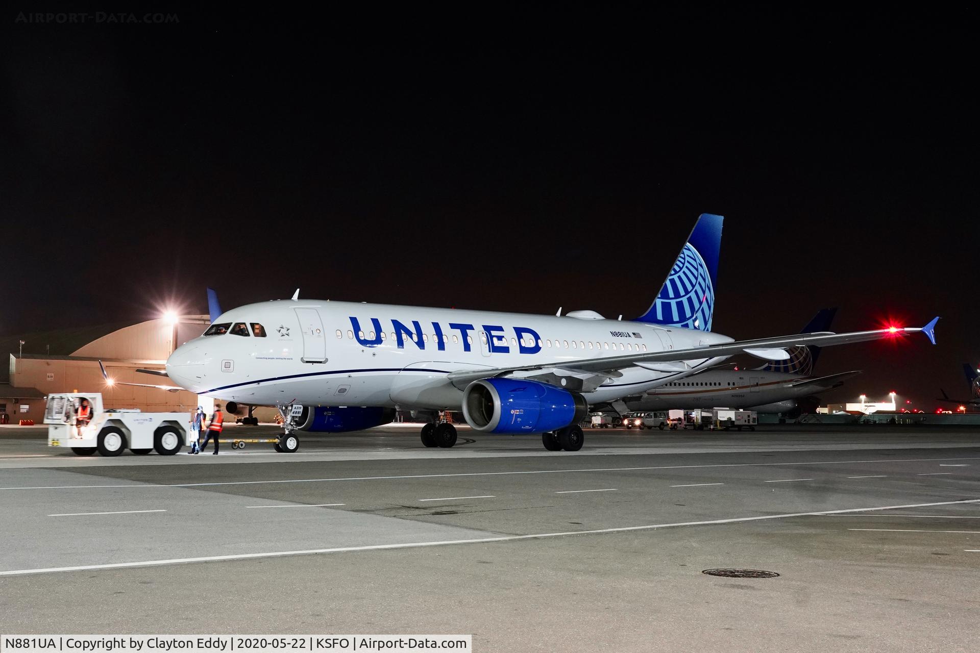 N881UA, 2005 Airbus A319-132 C/N 2435, ex China Southern Airlines SFO 2020.