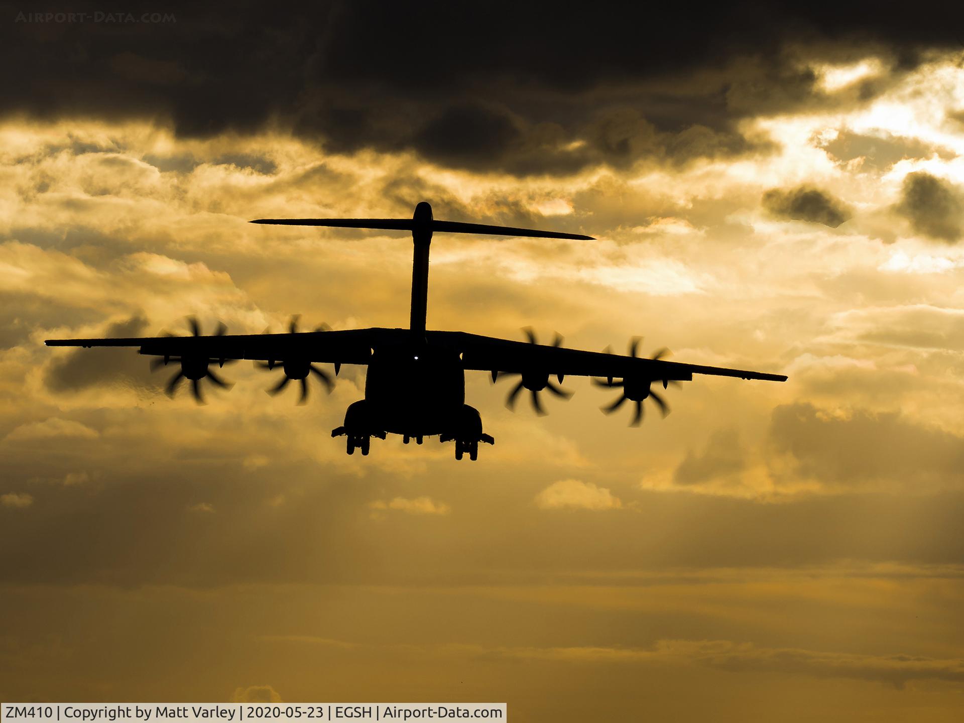 ZM410, 2016 Airbus A400M-180 Atlas C.1 C/N 038, Departing from Norwich after several circuits :) :) :)
