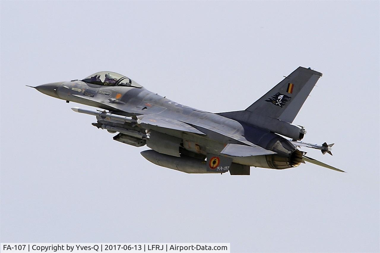FA-107, 1980 SABCA F-16AM Fighting Falcon C/N 6H-107, SABCA F-16AM Fighting Falcon, Take off rwy 08, Landivisiau Naval Air Base (LFRJ) Tiger Meet 2017