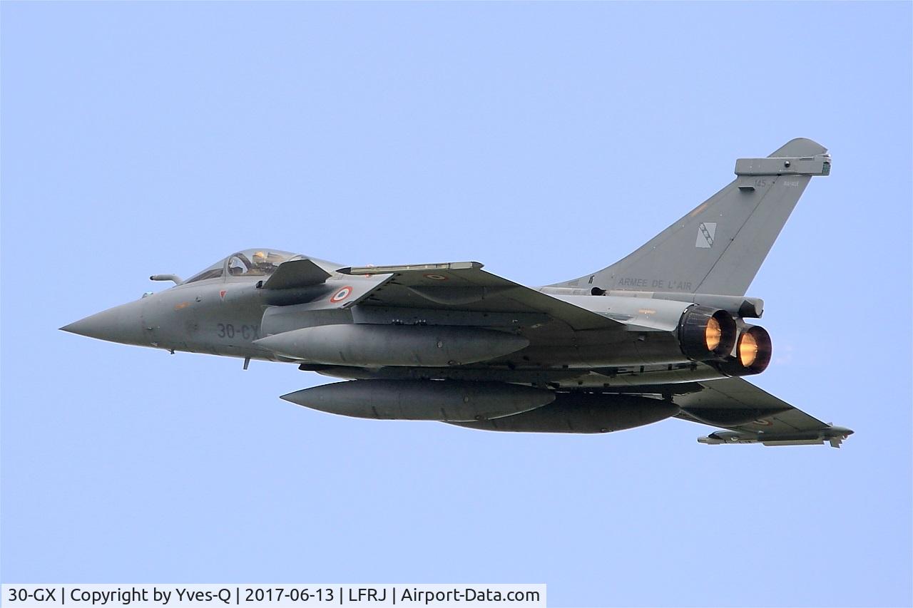 30-GX, 2014 Dassault Rafale C C/N 145, Dassault Rafale C, Take off rwy 26, Landivisiau Naval Air Base (LFRJ) Tiger Meet 2017