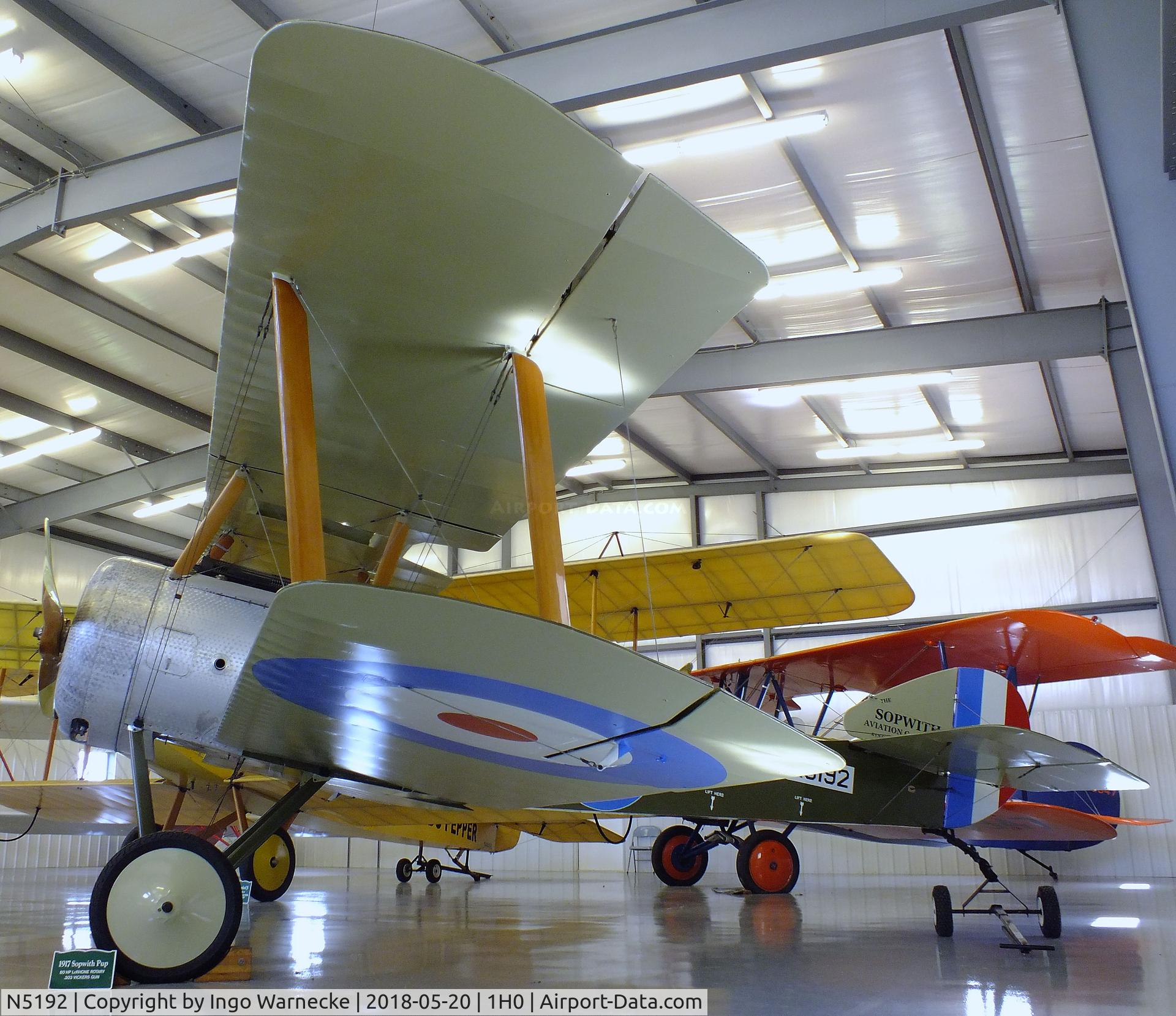 N5192, 1968 Sopwith Pup Replica C/N 01, Sopwith Pup replica at the Aircraft Restoration Museum at Creve Coeur airfield, Maryland Heights MO
