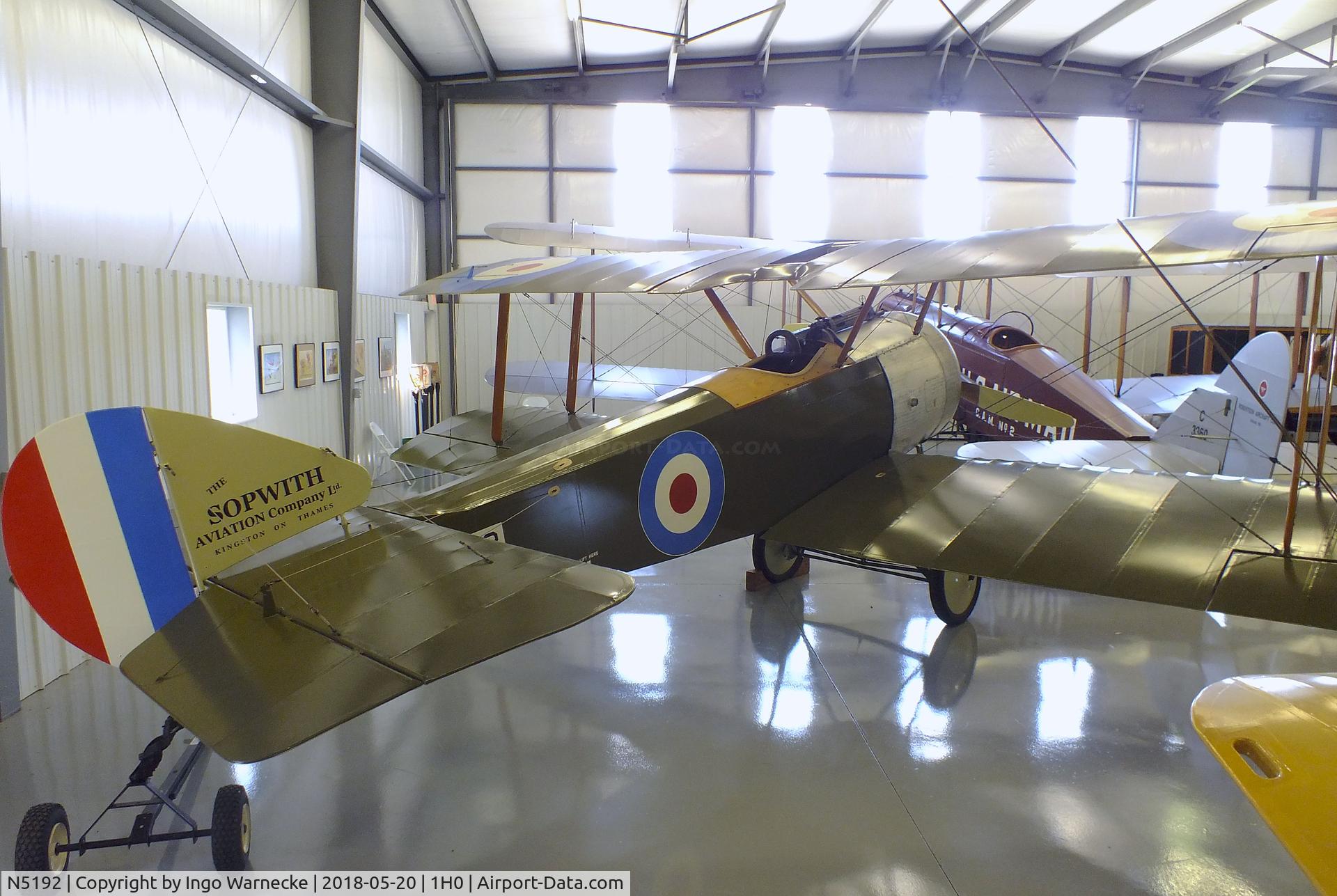 N5192, 1968 Sopwith Pup Replica C/N 01, Sopwith Pup replica at the Aircraft Restoration Museum at Creve Coeur airfield, Maryland Heights MO