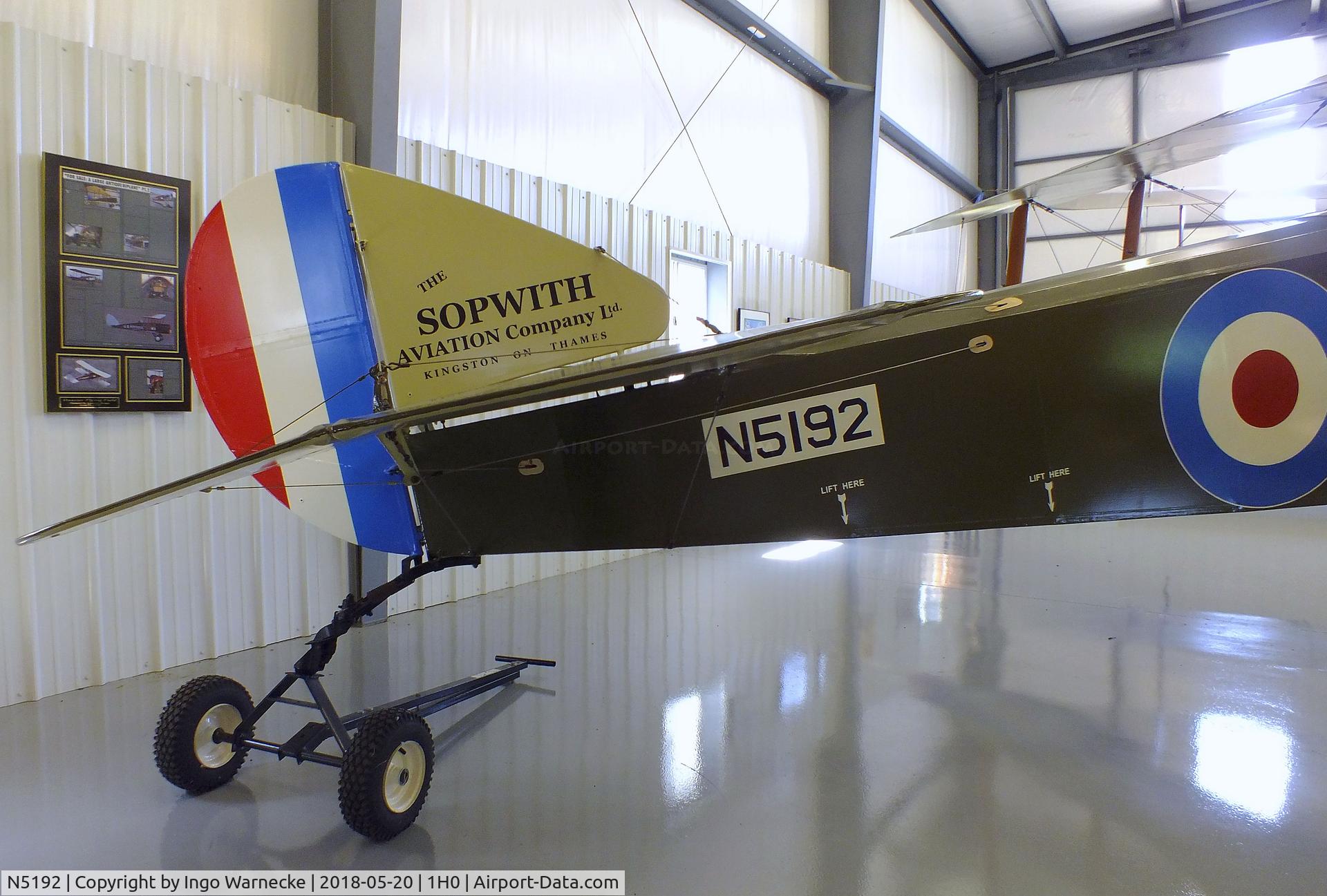 N5192, 1968 Sopwith Pup Replica C/N 01, Sopwith Pup replica at the Aircraft Restoration Museum at Creve Coeur airfield, Maryland Heights MO