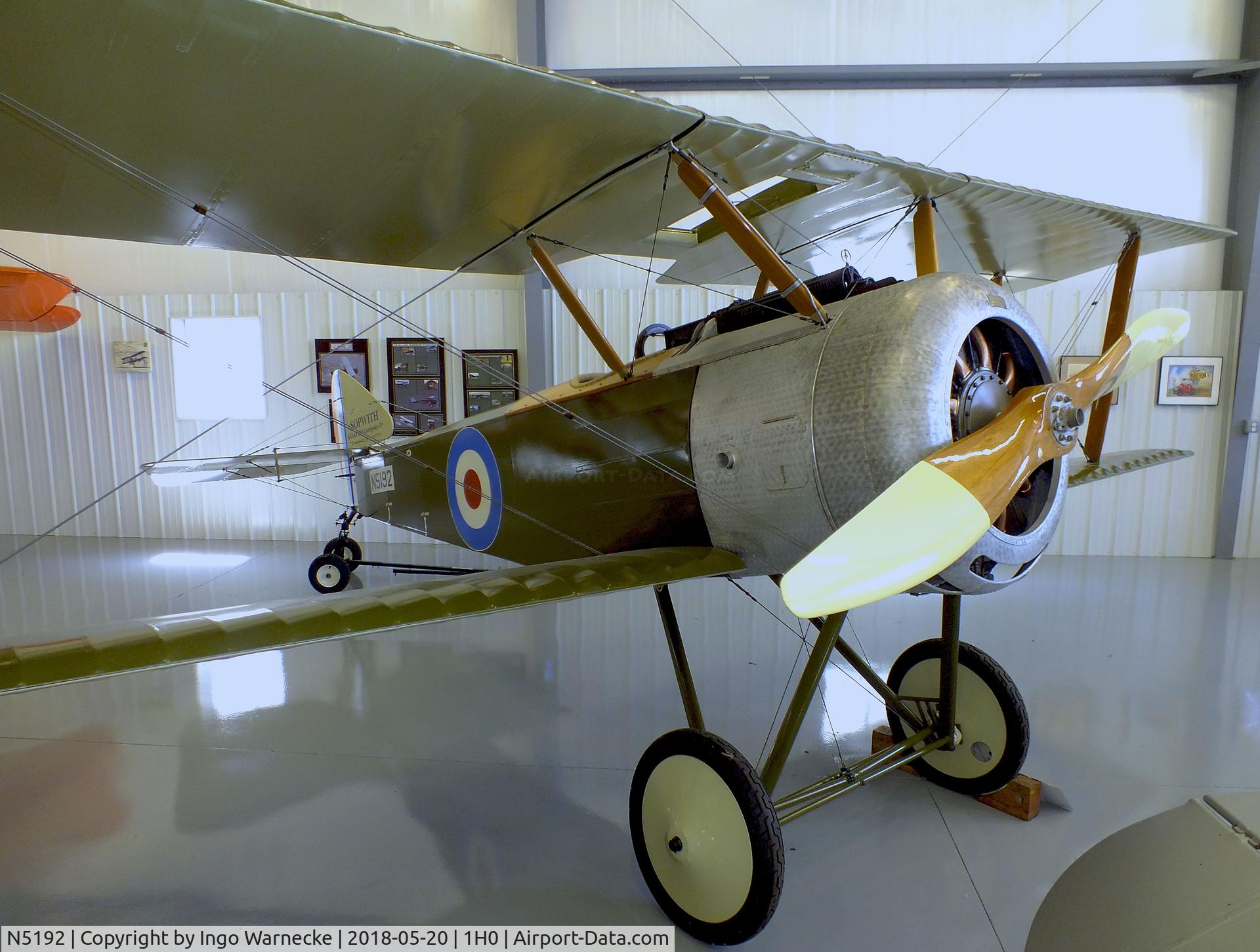 N5192, 1968 Sopwith Pup Replica C/N 01, Sopwith Pup replica at the Aircraft Restoration Museum at Creve Coeur airfield, Maryland Heights MO