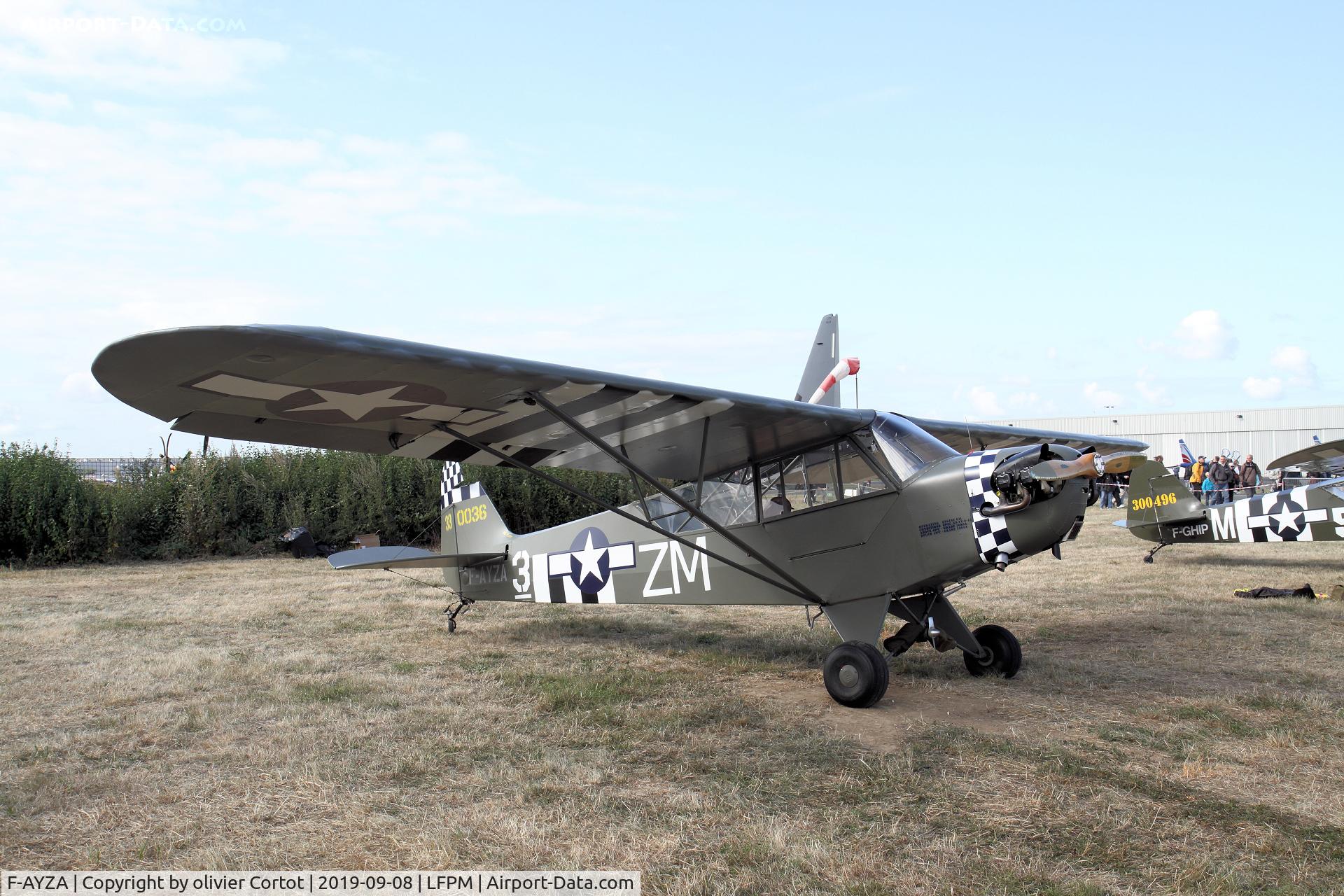 F-AYZA, 1943 Piper L-4H Grasshopper (J3C-65D) C/N 11327, 2019 Melun airshow