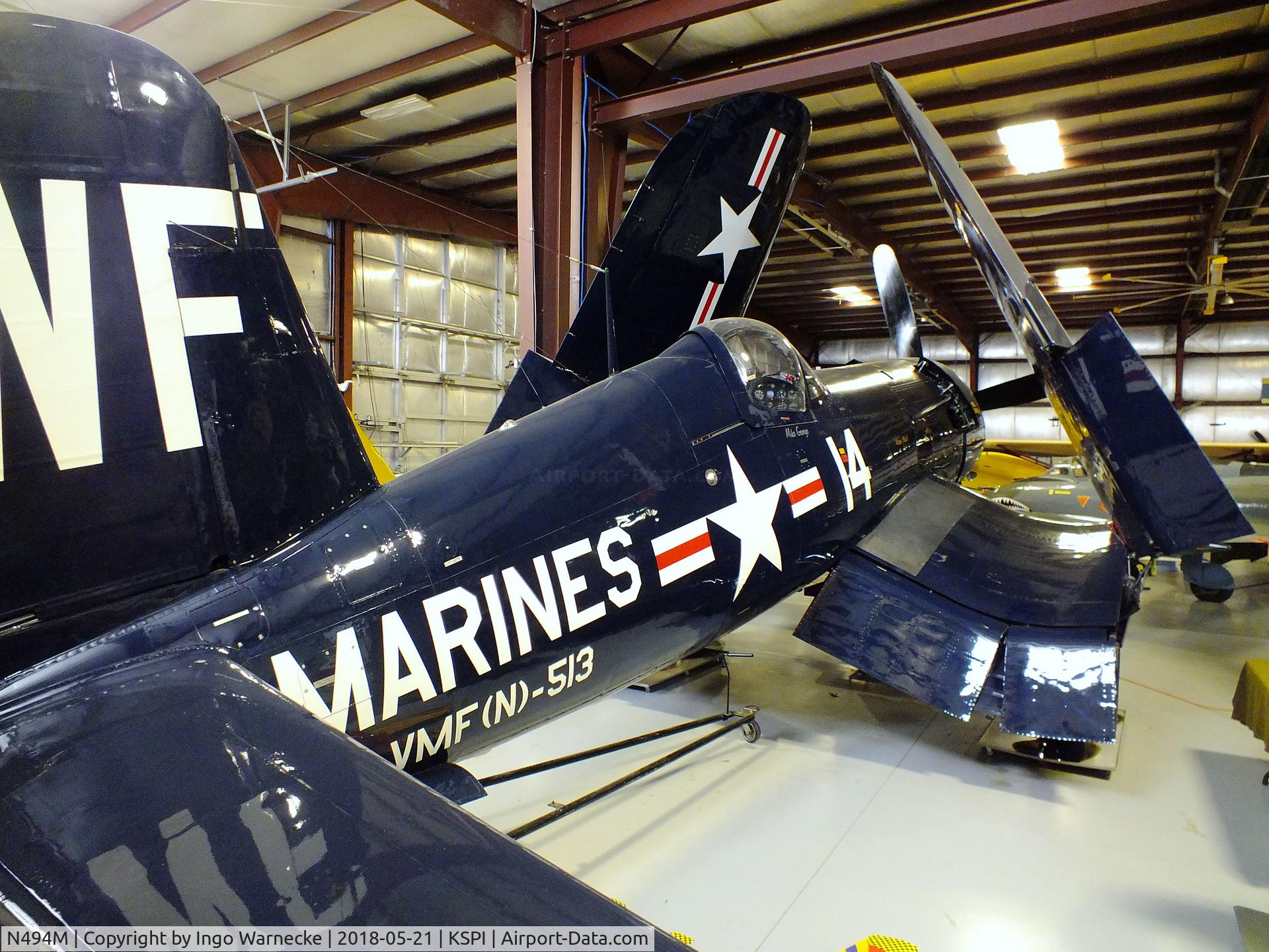N494M, Vought F4U-5N Corsair C/N Not found (Bu124486), Vought F4U-5N Corsair at the Air Combat Museum, Springfield IL