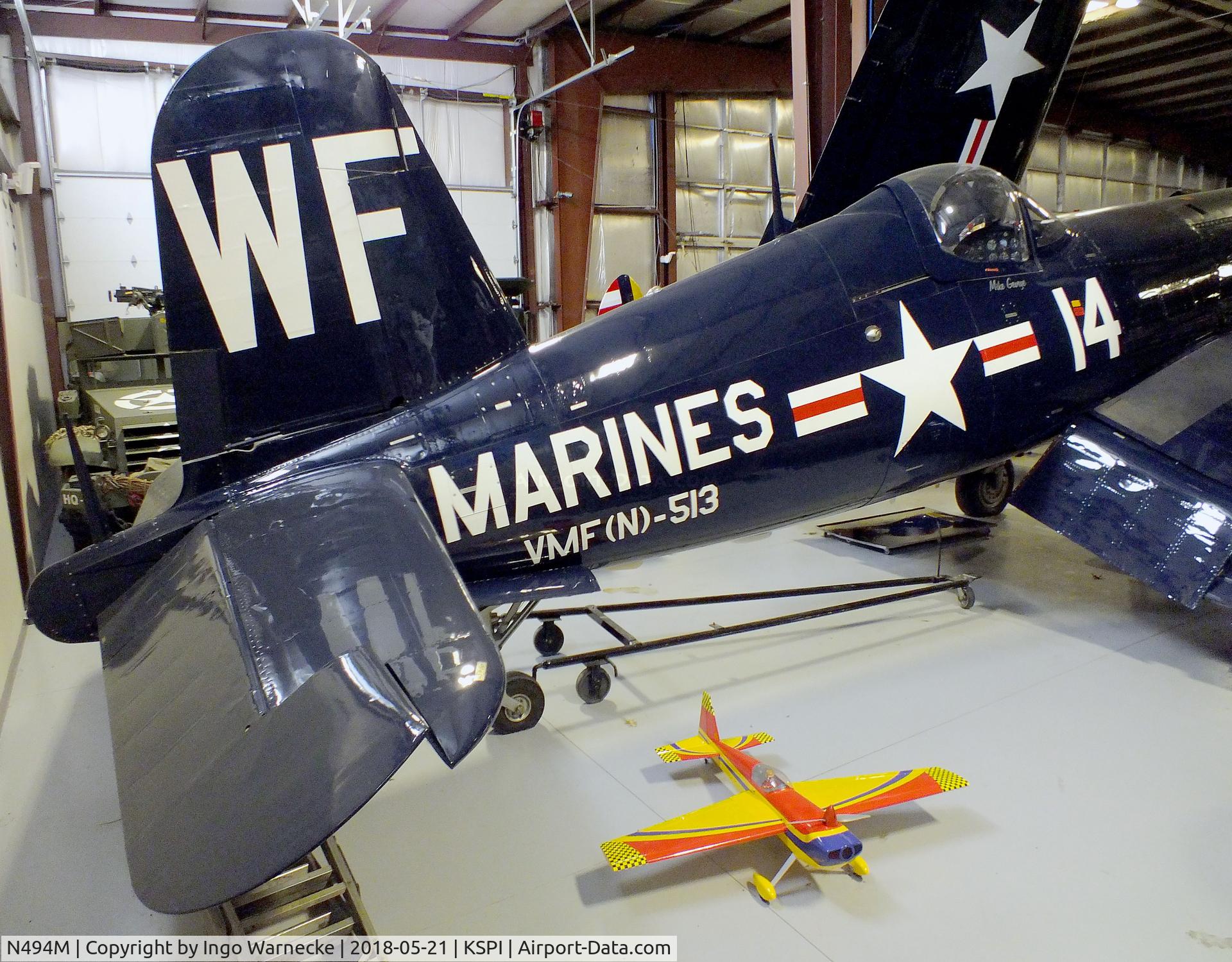N494M, Vought F4U-5N Corsair C/N Not found (Bu124486), Vought F4U-5N Corsair at the Air Combat Museum, Springfield IL