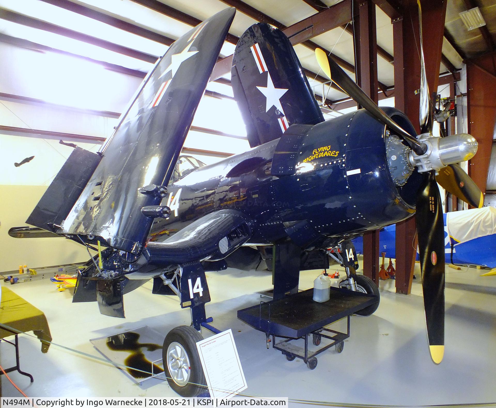 N494M, Vought F4U-5N Corsair C/N Not found (Bu124486), Vought F4U-5N Corsair at the Air Combat Museum, Springfield IL