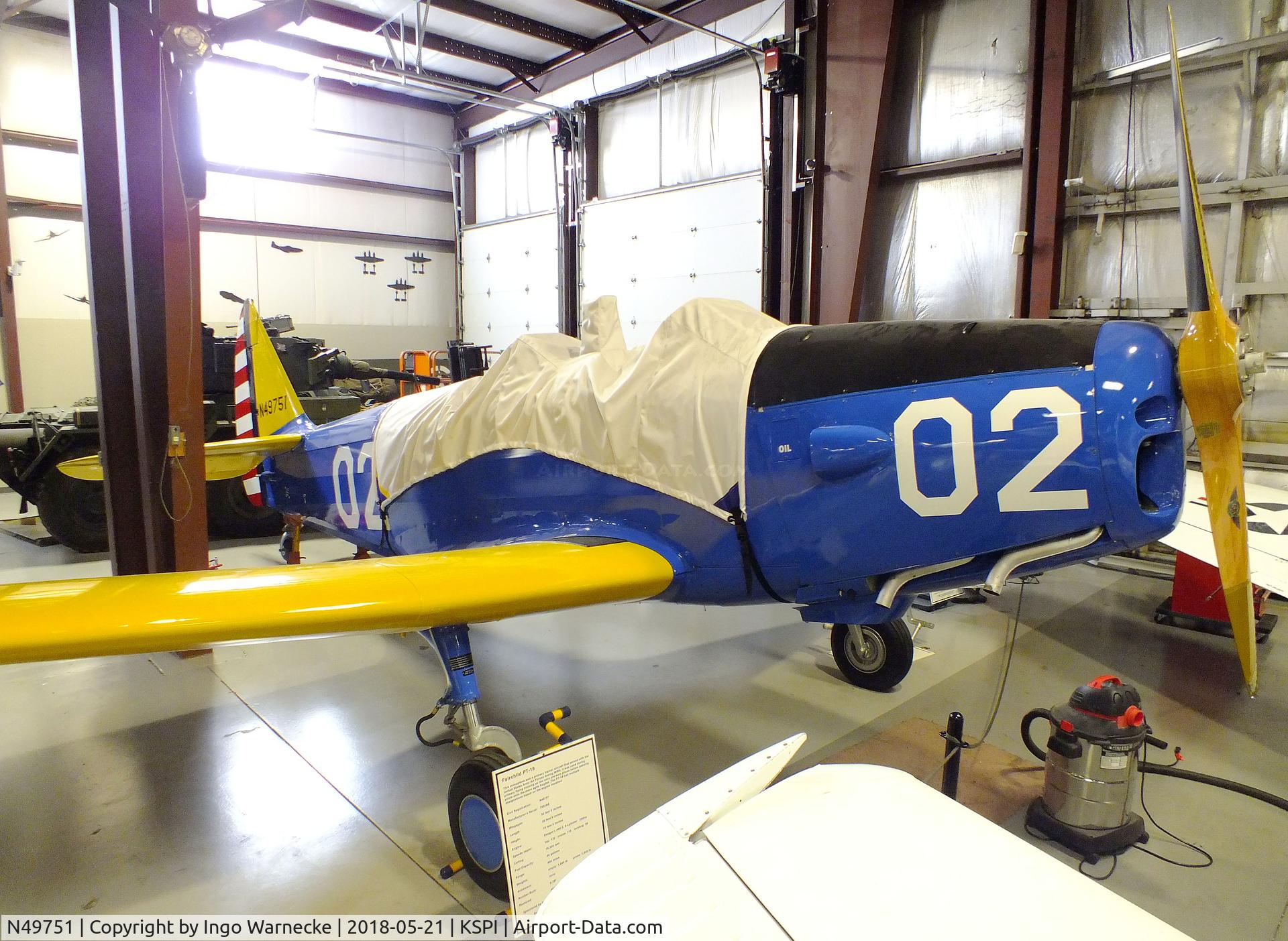 N49751, Fairchild PT-19-AE C/N 7053AE, Fairchild PT-19A at the Air Combat Museum, Springfield IL