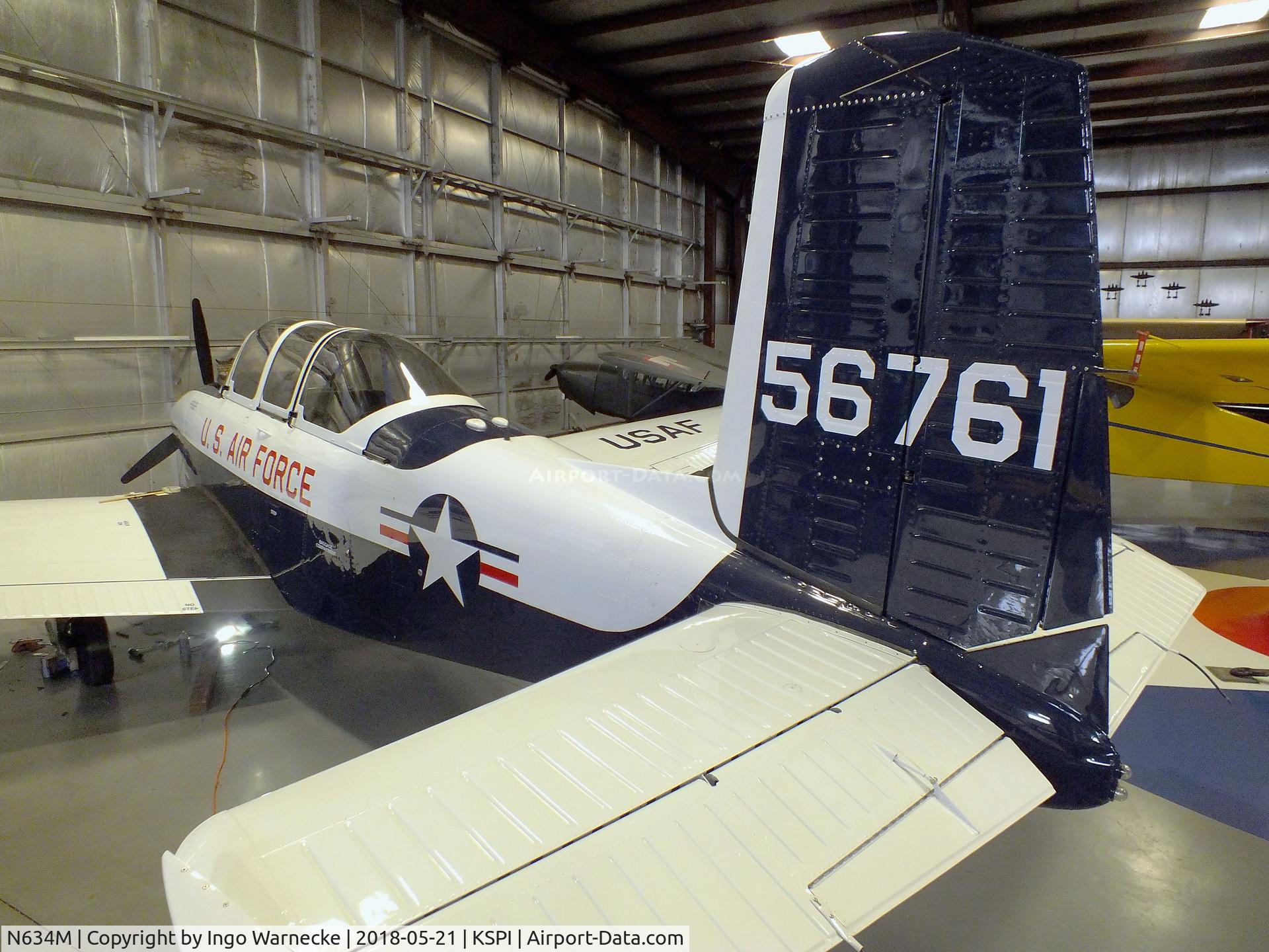 N634M, 1955 Beech T-34A Mentor Mentor C/N G-761, Beechcraft A45 / T-34A Mentor at the Air Combat Museum, Springfield IL