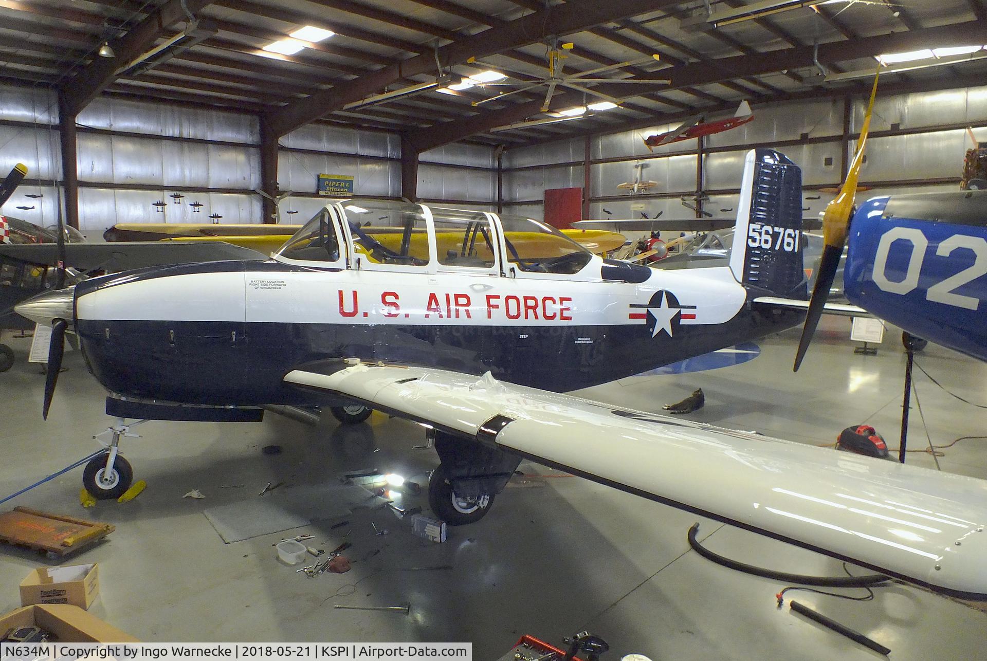 N634M, 1955 Beech T-34A Mentor Mentor C/N G-761, Beechcraft A45 / T-34A Mentor at the Air Combat Museum, Springfield IL