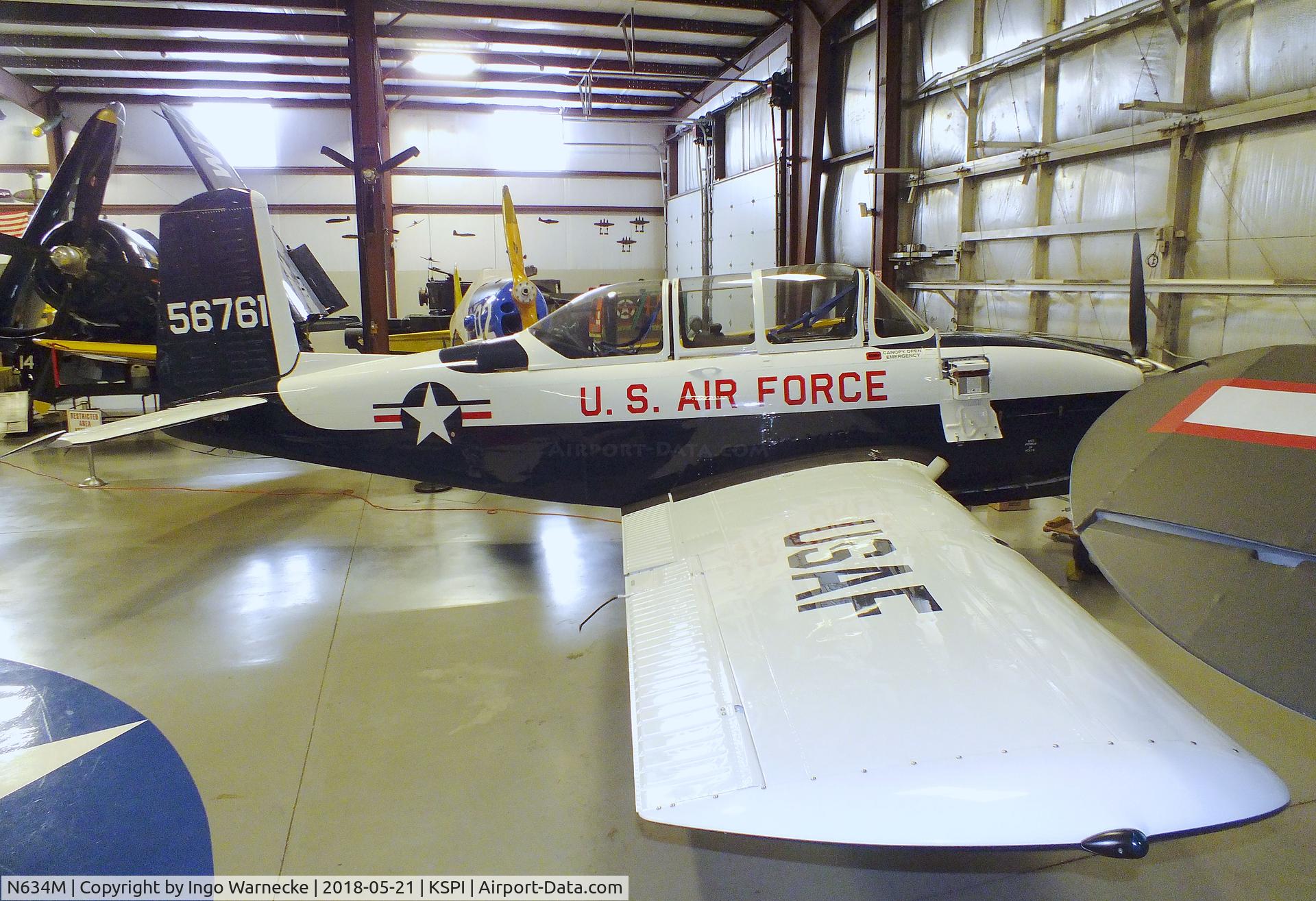 N634M, 1955 Beech T-34A Mentor Mentor C/N G-761, Beechcraft A45 / T-34A Mentor at the Air Combat Museum, Springfield IL