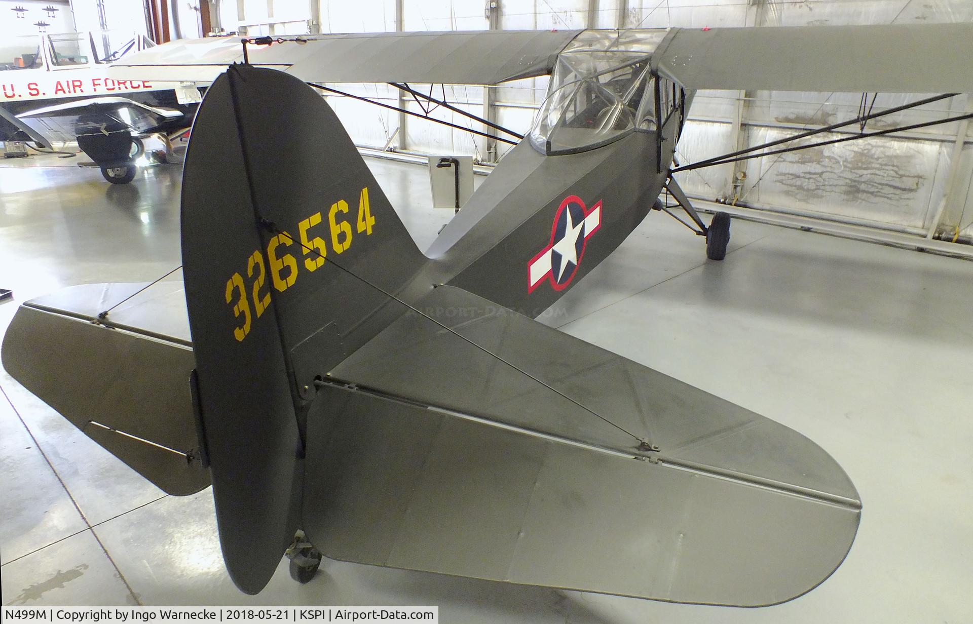 N499M, 1943 Taylorcraft DCO-65 C/N L5258, Taylorcraft L-2 Grashopper /DCO-65 at the Air Combat Museum, Springfield IL