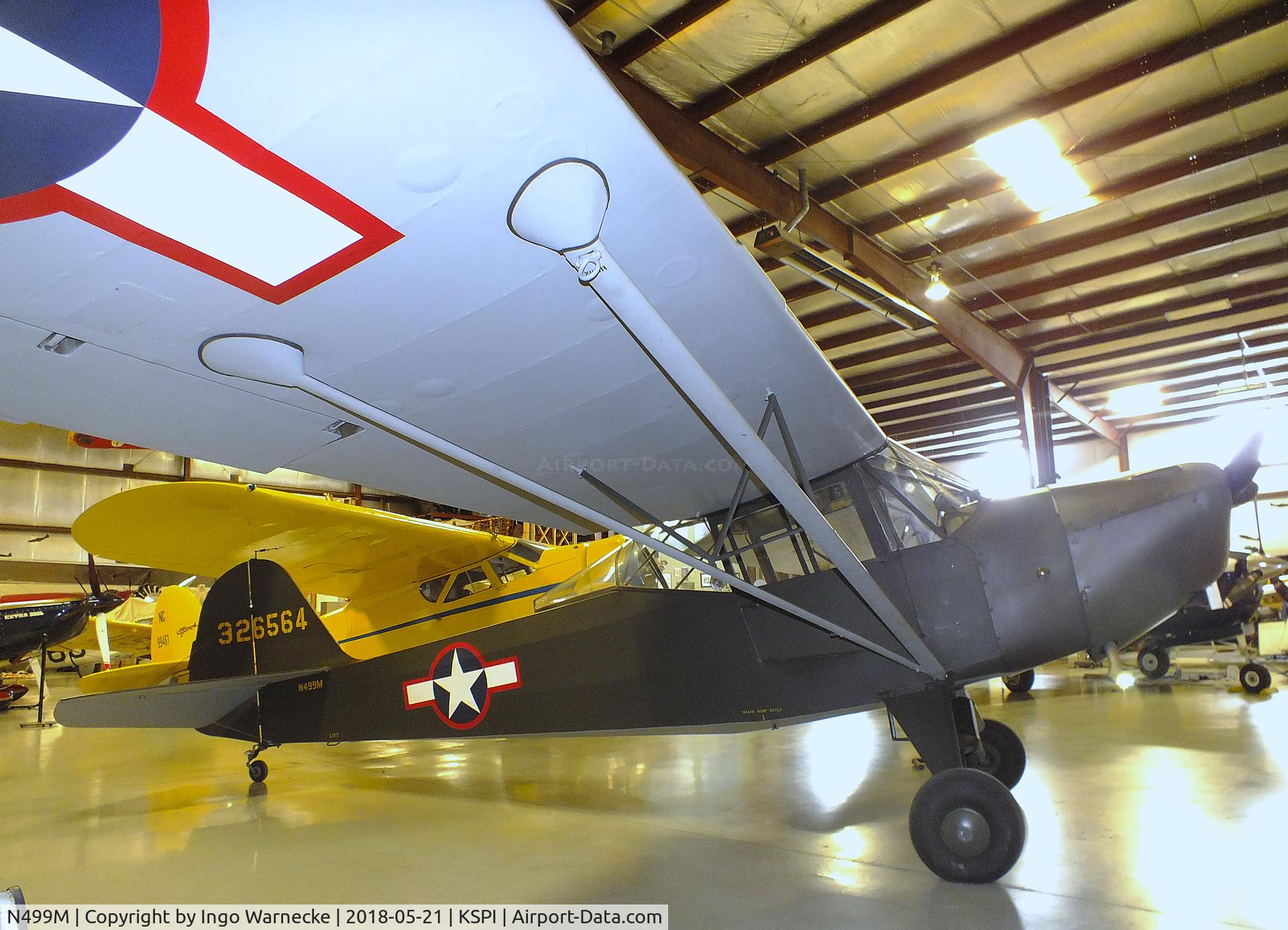 N499M, 1943 Taylorcraft DCO-65 C/N L5258, Taylorcraft L-2 Grashopper /DCO-65 at the Air Combat Museum, Springfield IL