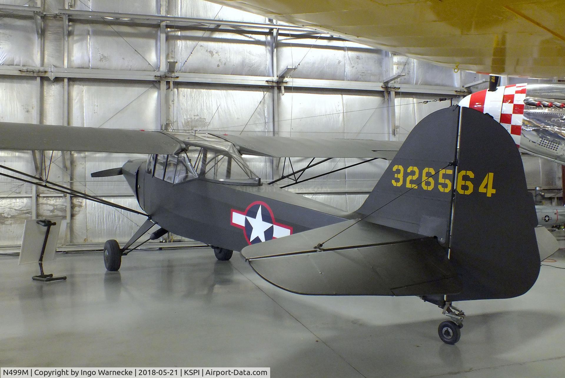 N499M, 1943 Taylorcraft DCO-65 C/N L5258, Taylorcraft L-2 Grashopper /DCO-65 at the Air Combat Museum, Springfield IL