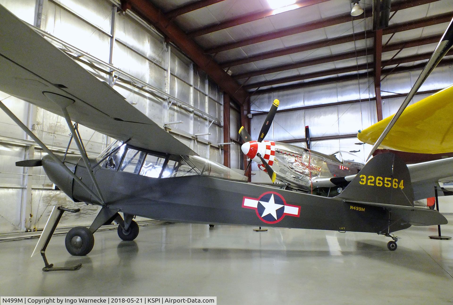 N499M, 1943 Taylorcraft DCO-65 C/N L5258, Taylorcraft L-2 Grashopper /DCO-65 at the Air Combat Museum, Springfield IL