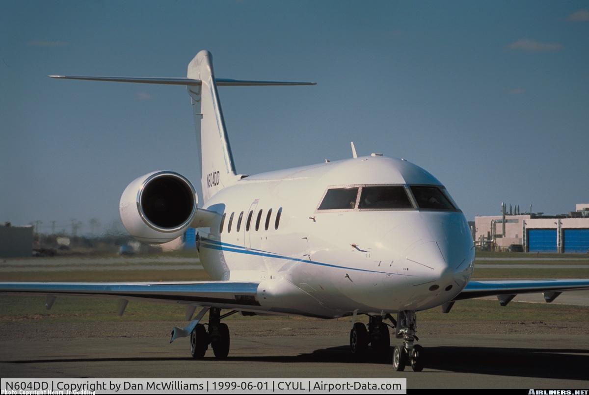 N604DD, 1998 Bombardier Challenger 604 (CL-600-2B16) C/N 5366, Parked at Sky Service in CYUL (Montreal/Trudeau airport), in 1999.