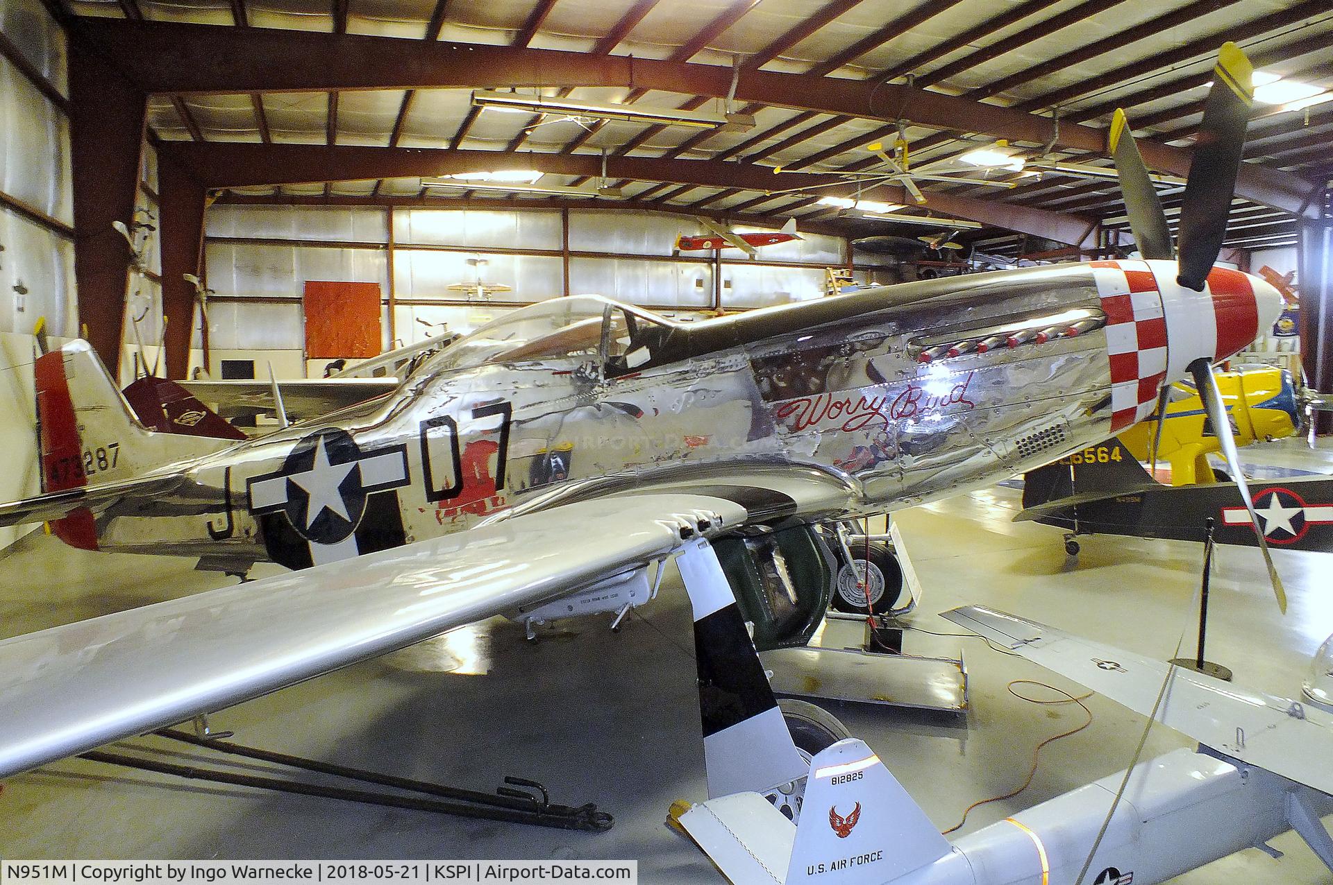 N951M, 1944 North American P-51D Mustang C/N 122-39746 (44-73287N), North American P-51D Mustang at the Air Combat Museum, Springfield IL