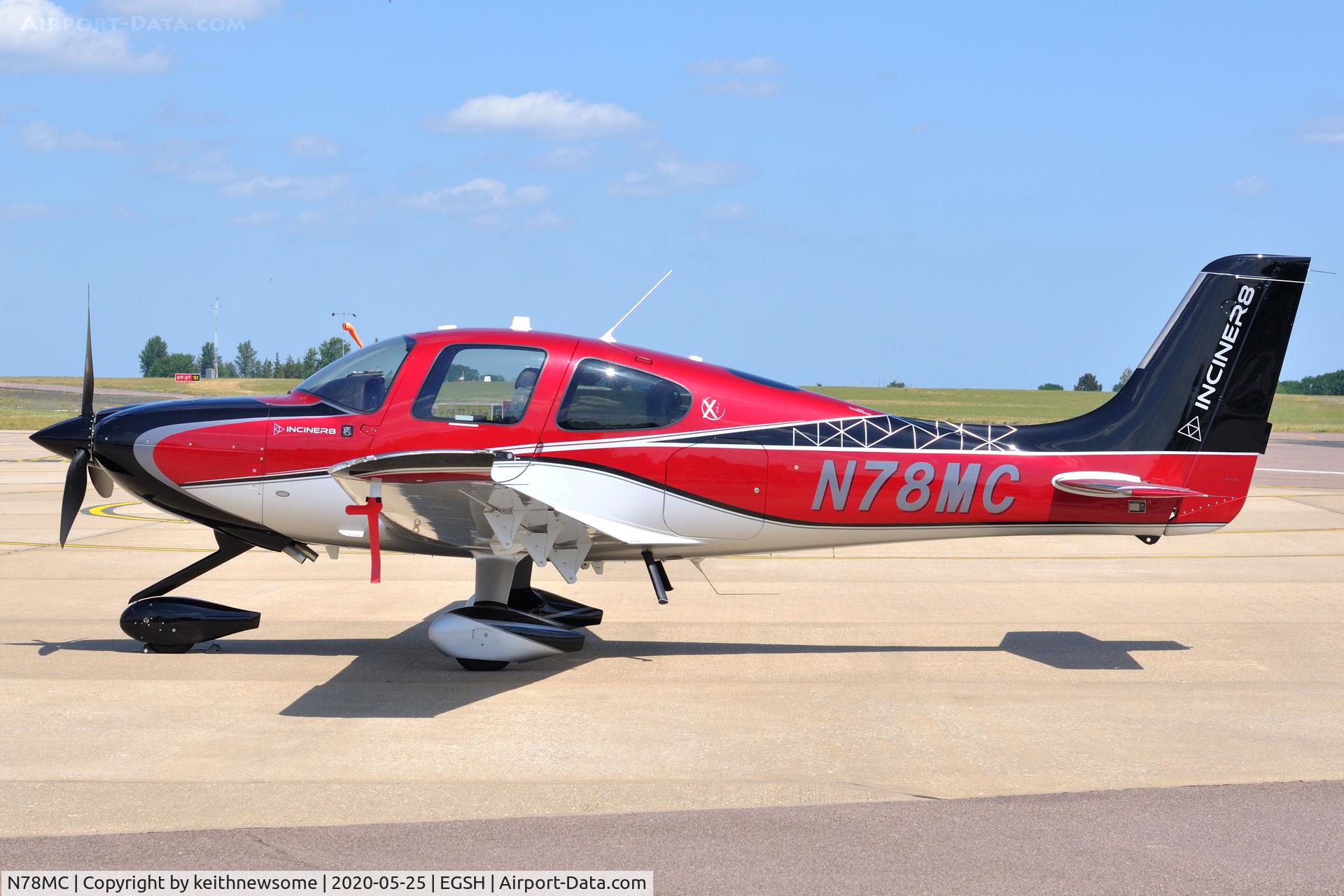 N78MC, 2019 Cirrus SR-22 C/N 4754, Parked at Norwich.