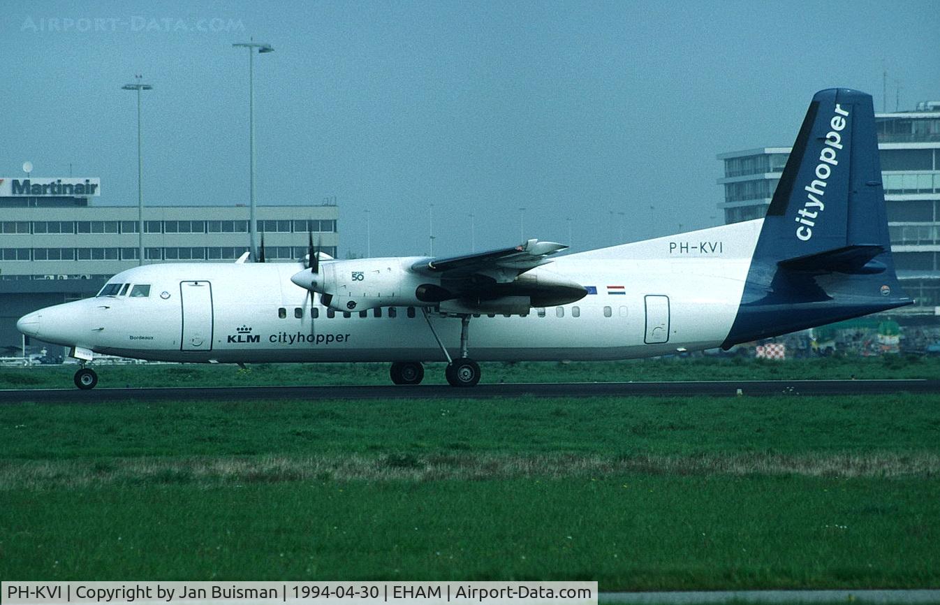 PH-KVI, 1991 Fokker 50 C/N 20218, KLM cityhopper
