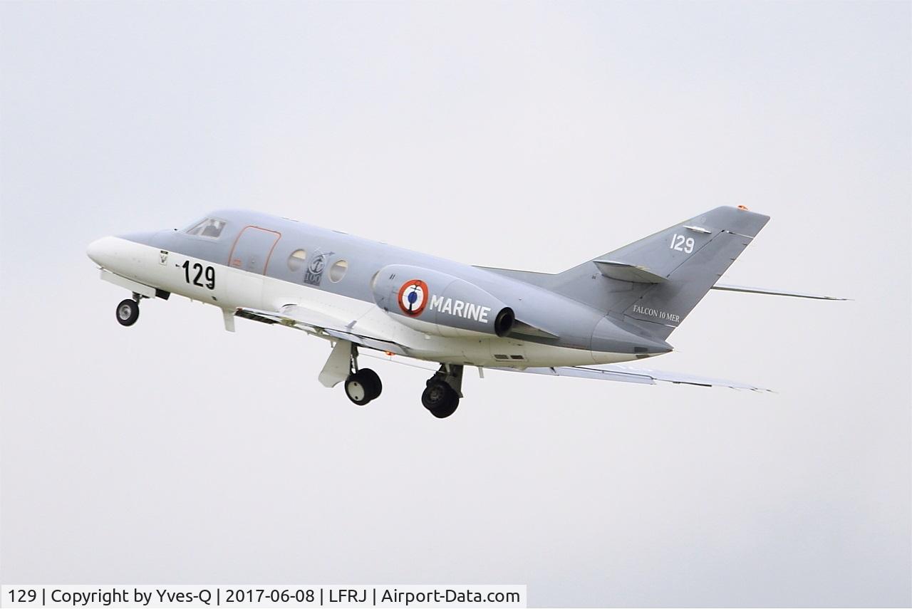 129, 1978 Dassault Falcon 10MER C/N 129, Dassault Falcon 10 MER, Take off rwy 26, Landivisiau naval air base (LFRJ) Tiger Meet 2017