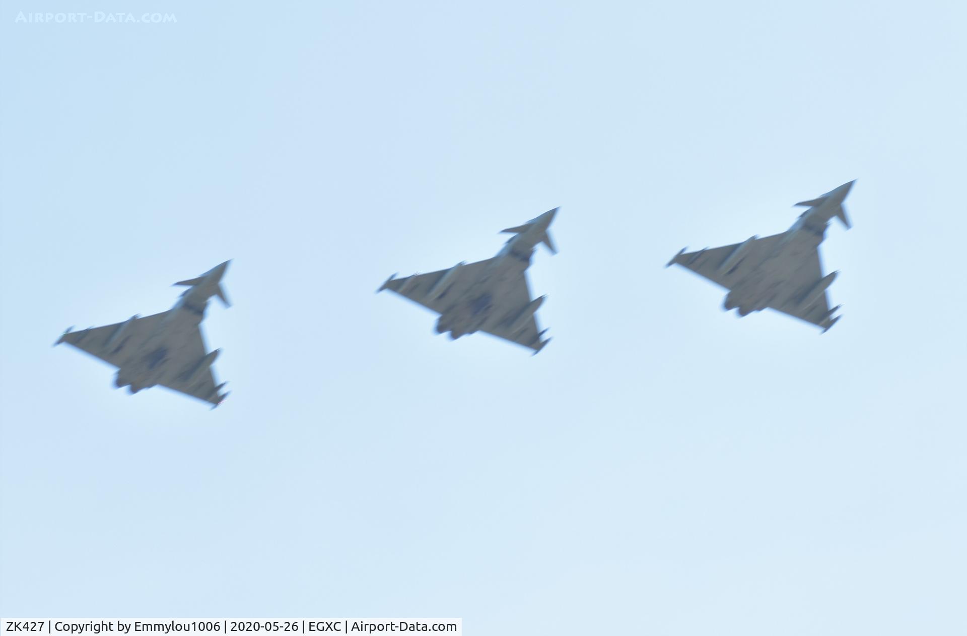 ZK427, 2017 Eurofighter EF-2000 Typhoon FGR4 C/N BS143, SITTING AT CRASH GATE 1 AND TRIO OF TIFFYS