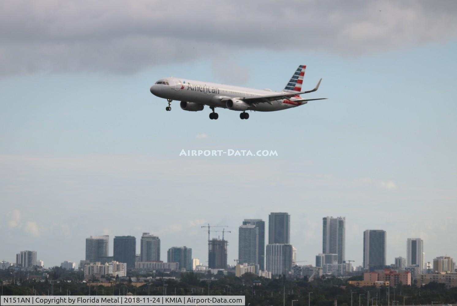 N151AN, 2015 Airbus A321-231 C/N 6840, MIA 2018