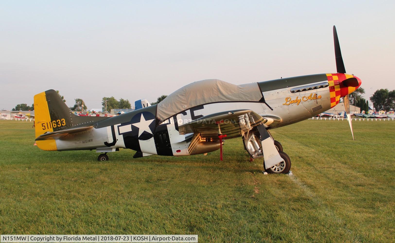 N151MW, 1945 North American P-51D Mustang C/N 124-48386, OSH 2018