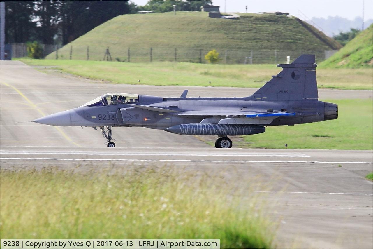 9238, Saab JAS-39C Gripen C/N 39238, Saab JAS-39C Gripen, Taxiing to flight line, Landivisiau Naval Air Base (LFRJ) Tiger Meet 2017