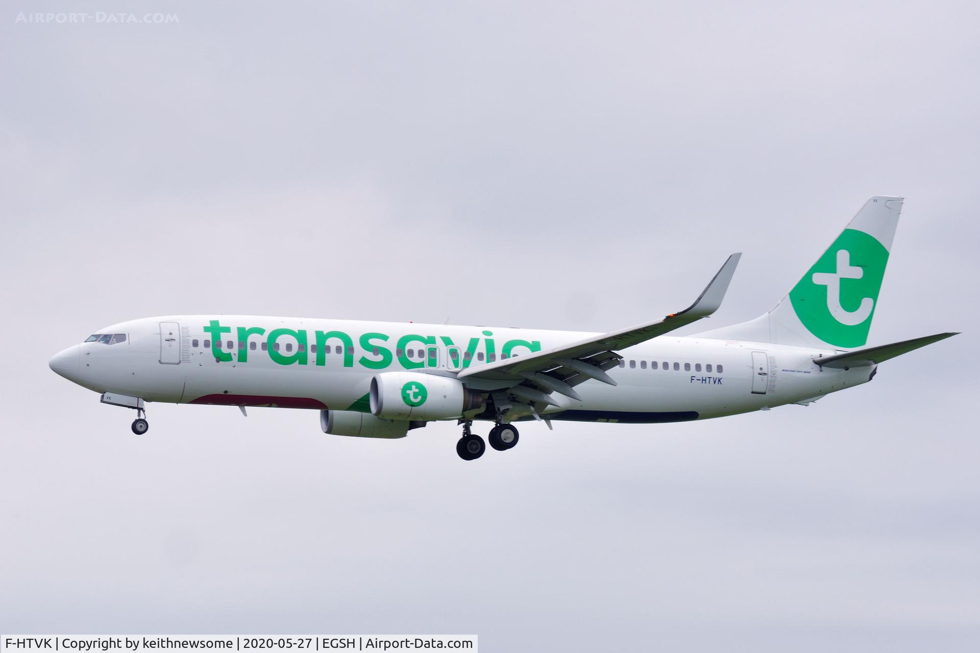 F-HTVK, 2008 Boeing 737-84P C/N 2570, Arriving at Norwich from Paris, Orly.