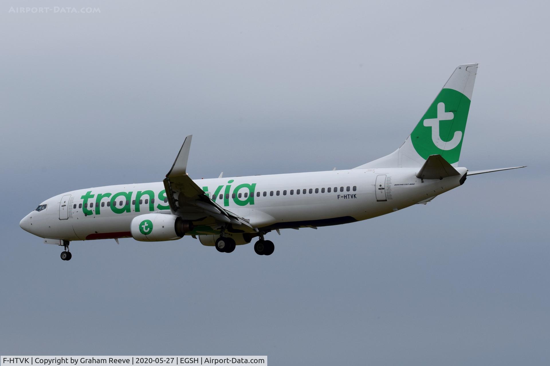 F-HTVK, 2008 Boeing 737-84P C/N 2570, Landing at Norwich.