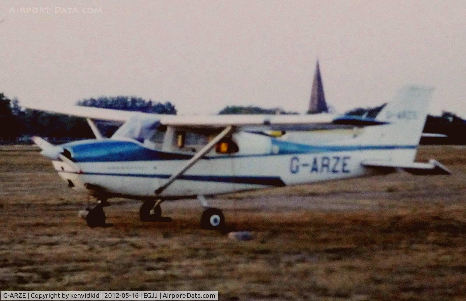 G-ARZE, 1962 Cessna 172C C/N 172-49388, At Jersey airport early 1970's.
Scanned from slide.