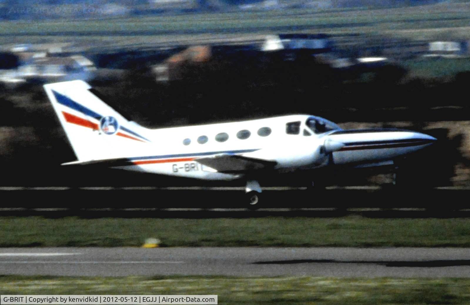 G-BRIT, 1978 Cessna 421C Golden Eagle C/N 421C0446, At Jersey airport early 1970's.
Scanned from slide.